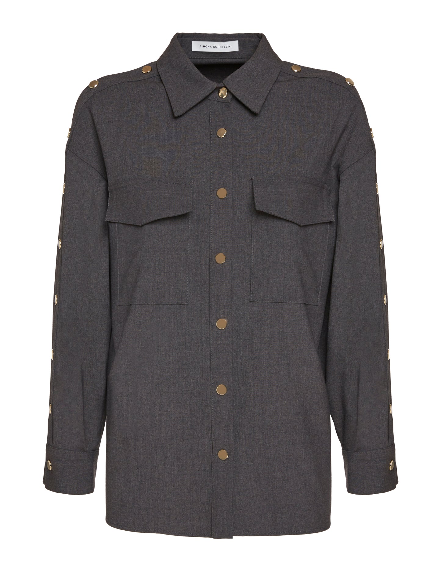 Shirt with snap buttons in transition fabric