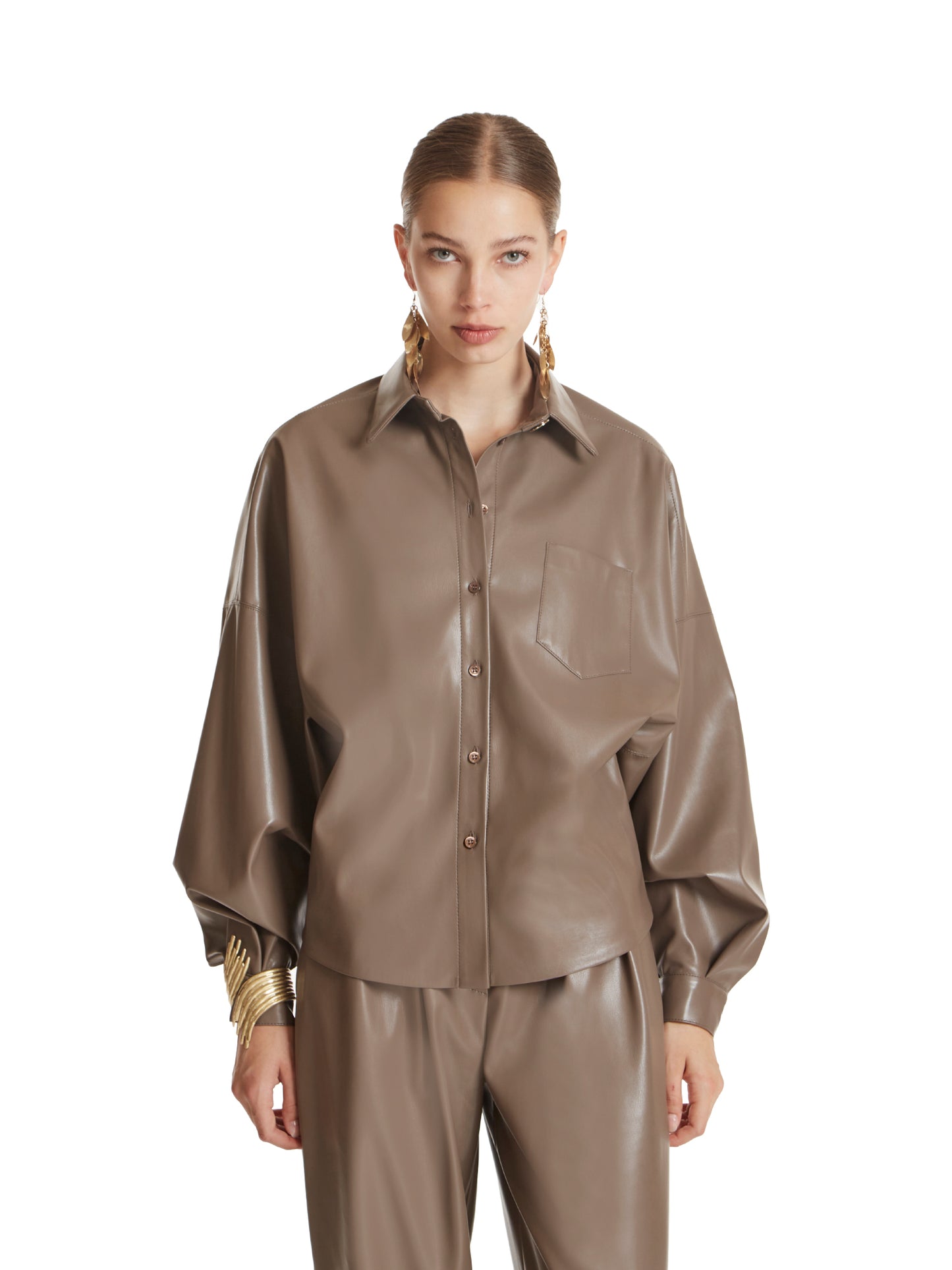Vegan leather shirt