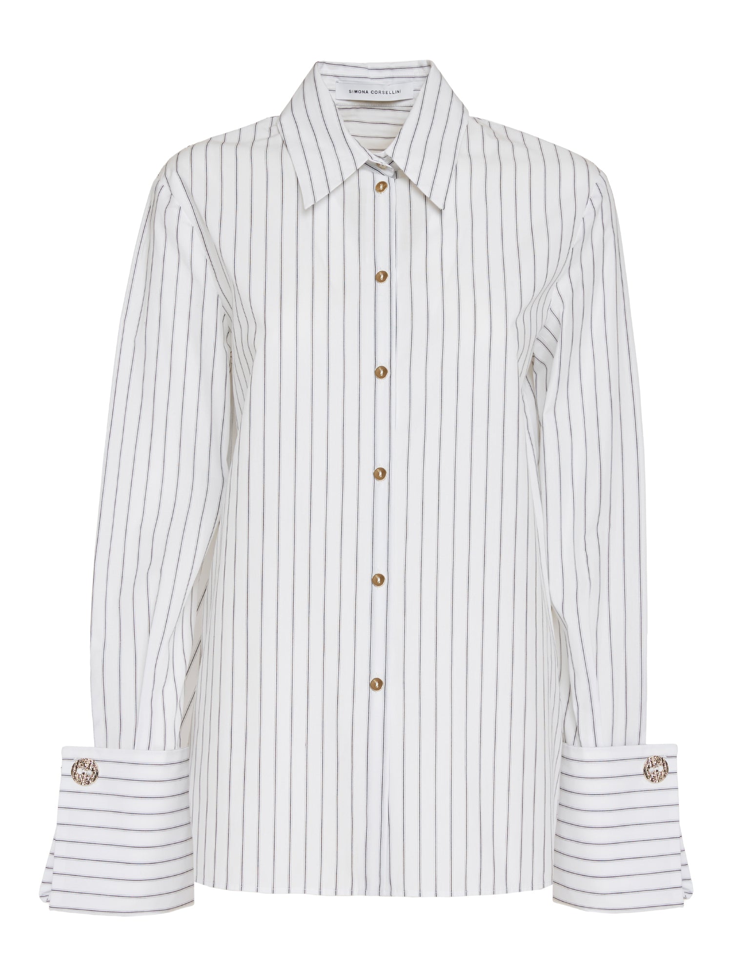 Camicia in popeline rigato