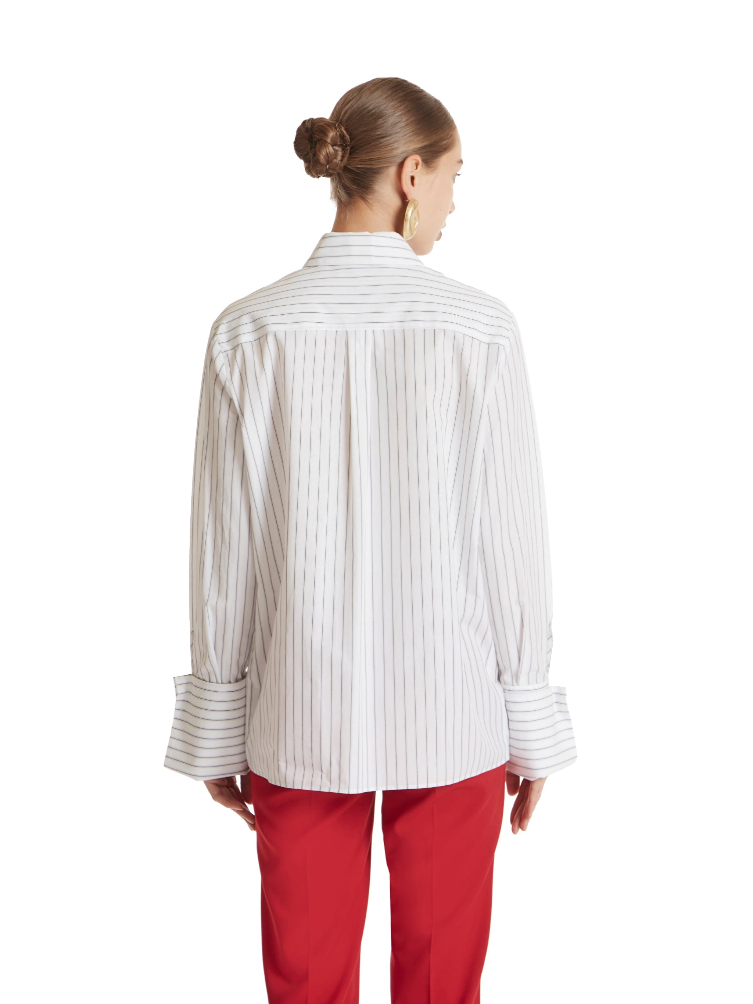Striped poplin shirt