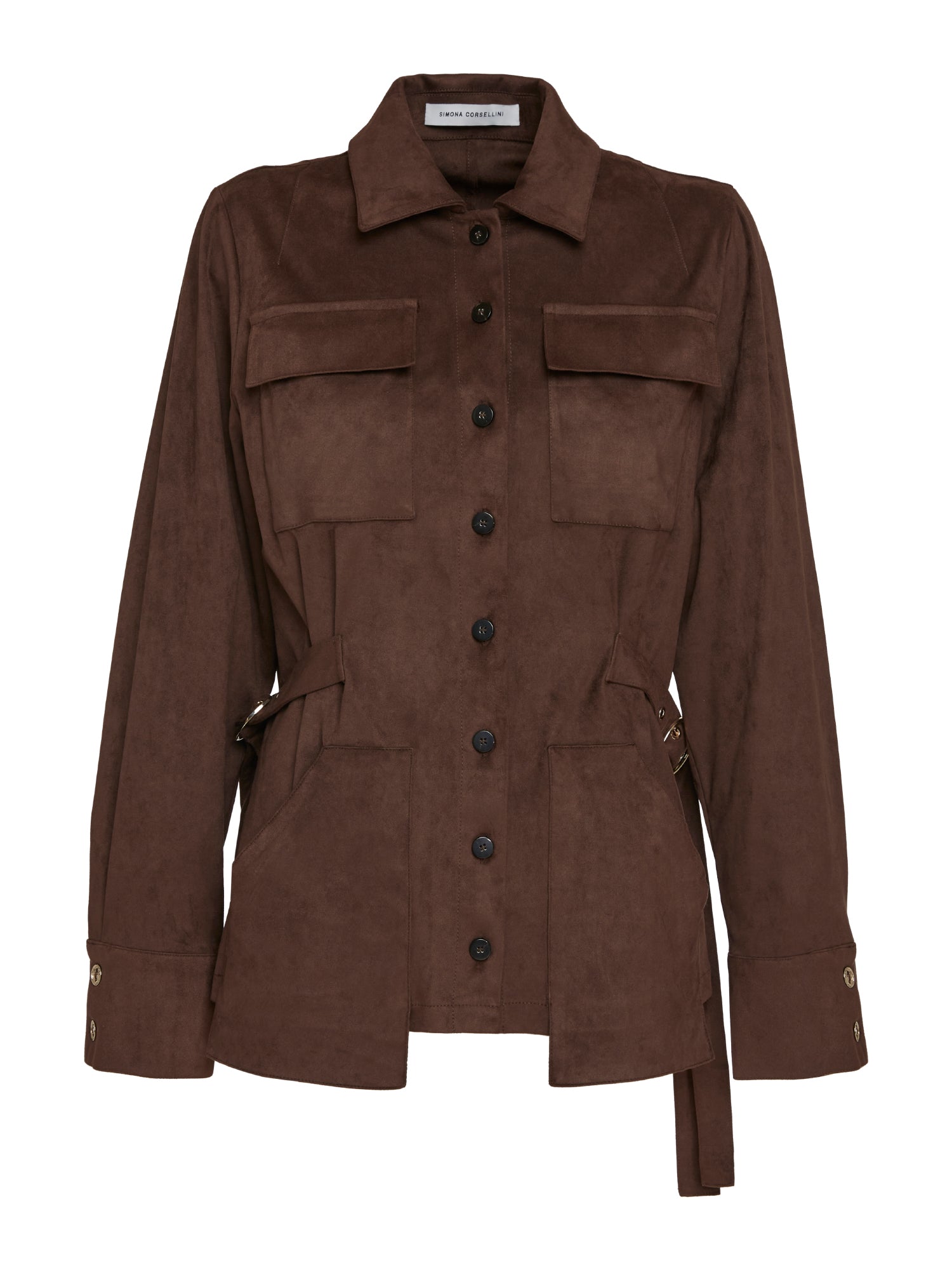 Camicia in eco suede con tasche