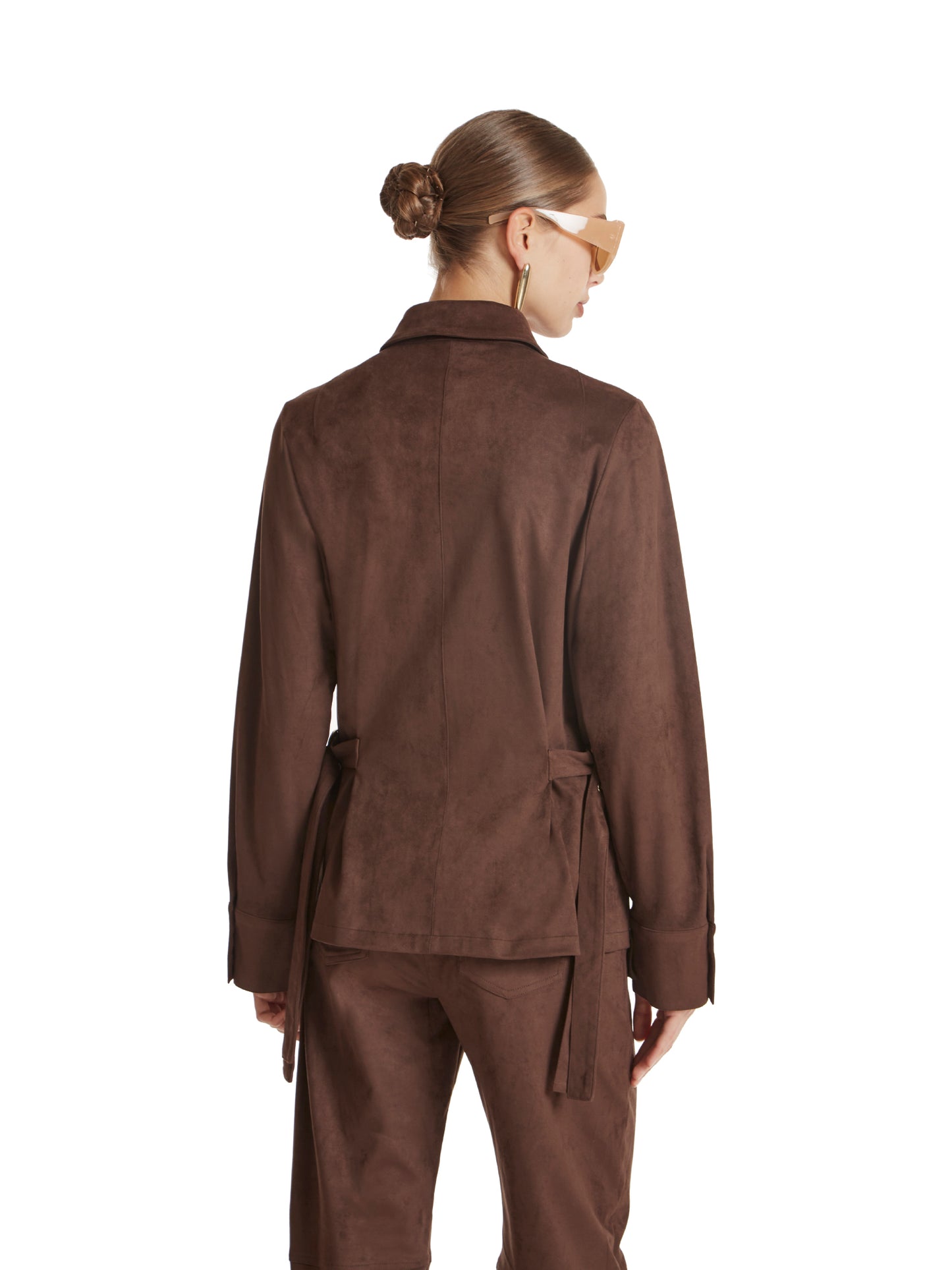 Eco suede shirt with patch pockets