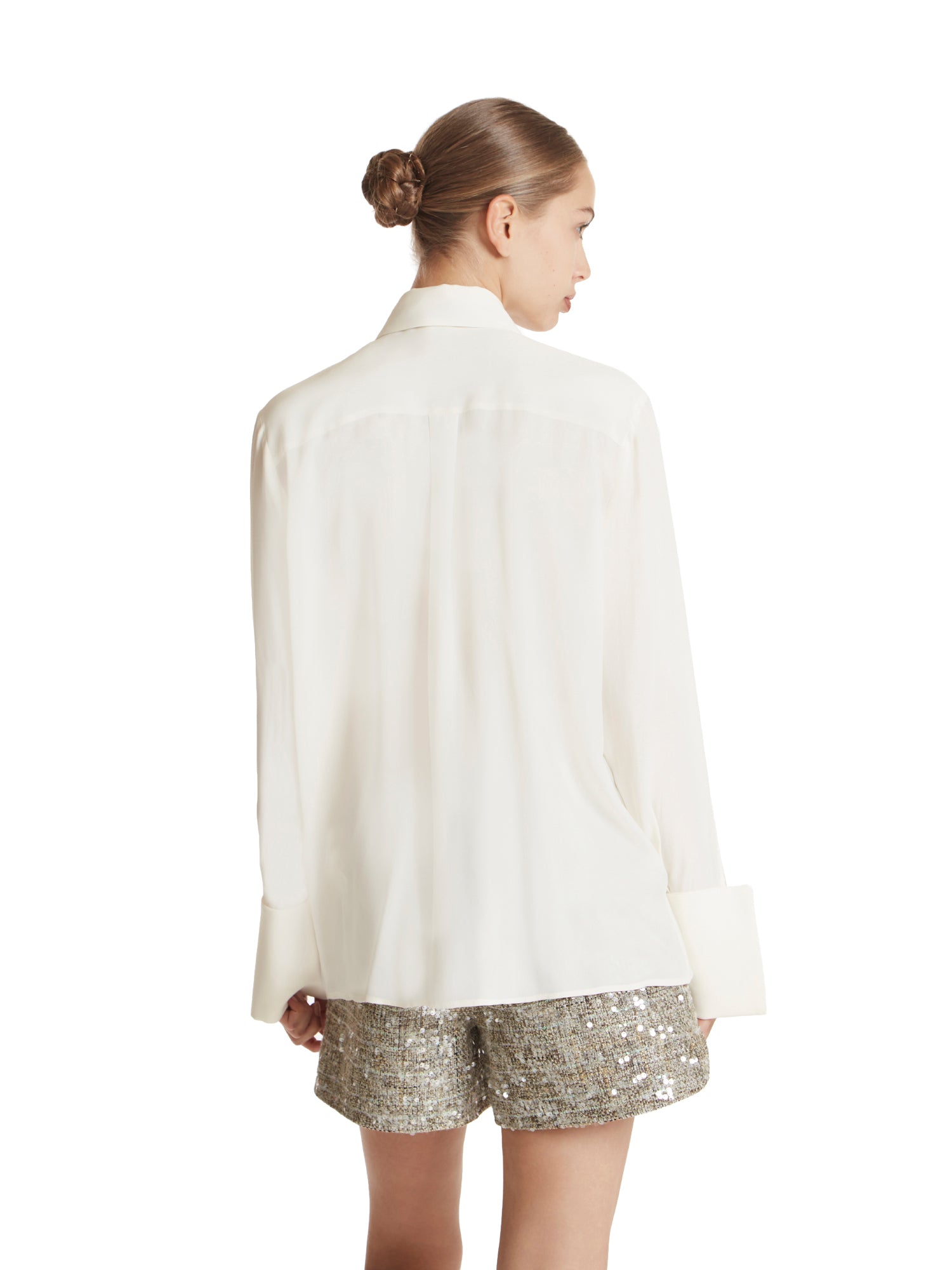 Silk-viscose shirt with Chanel-style tie