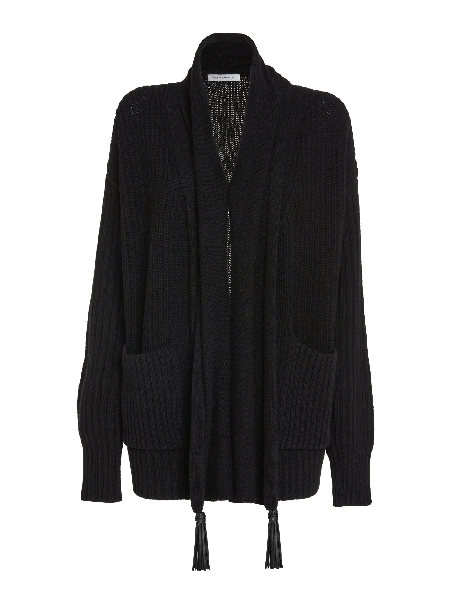 Cardigan in vegan leather con nappe