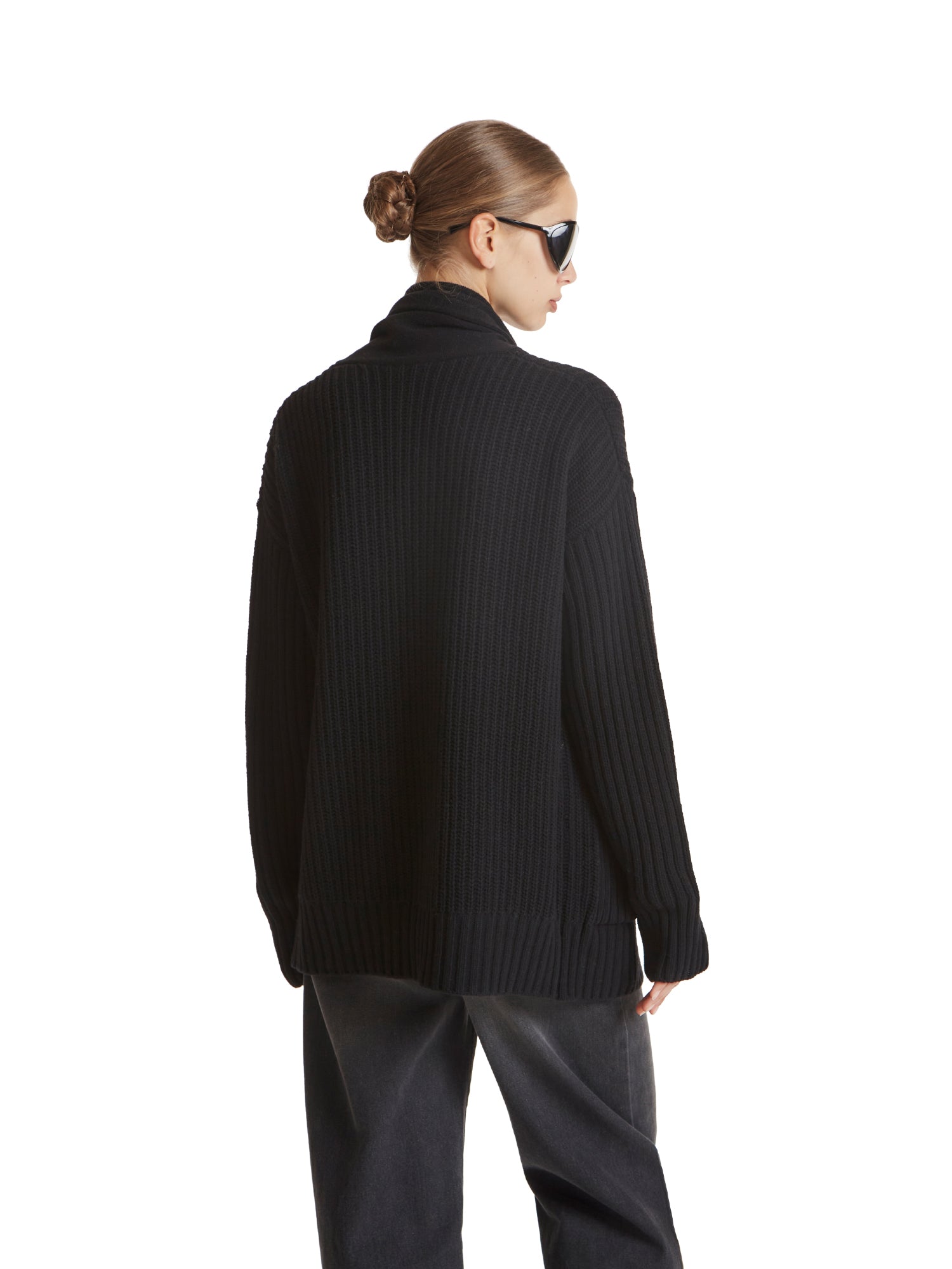 Vegan leather cardigan with tassels