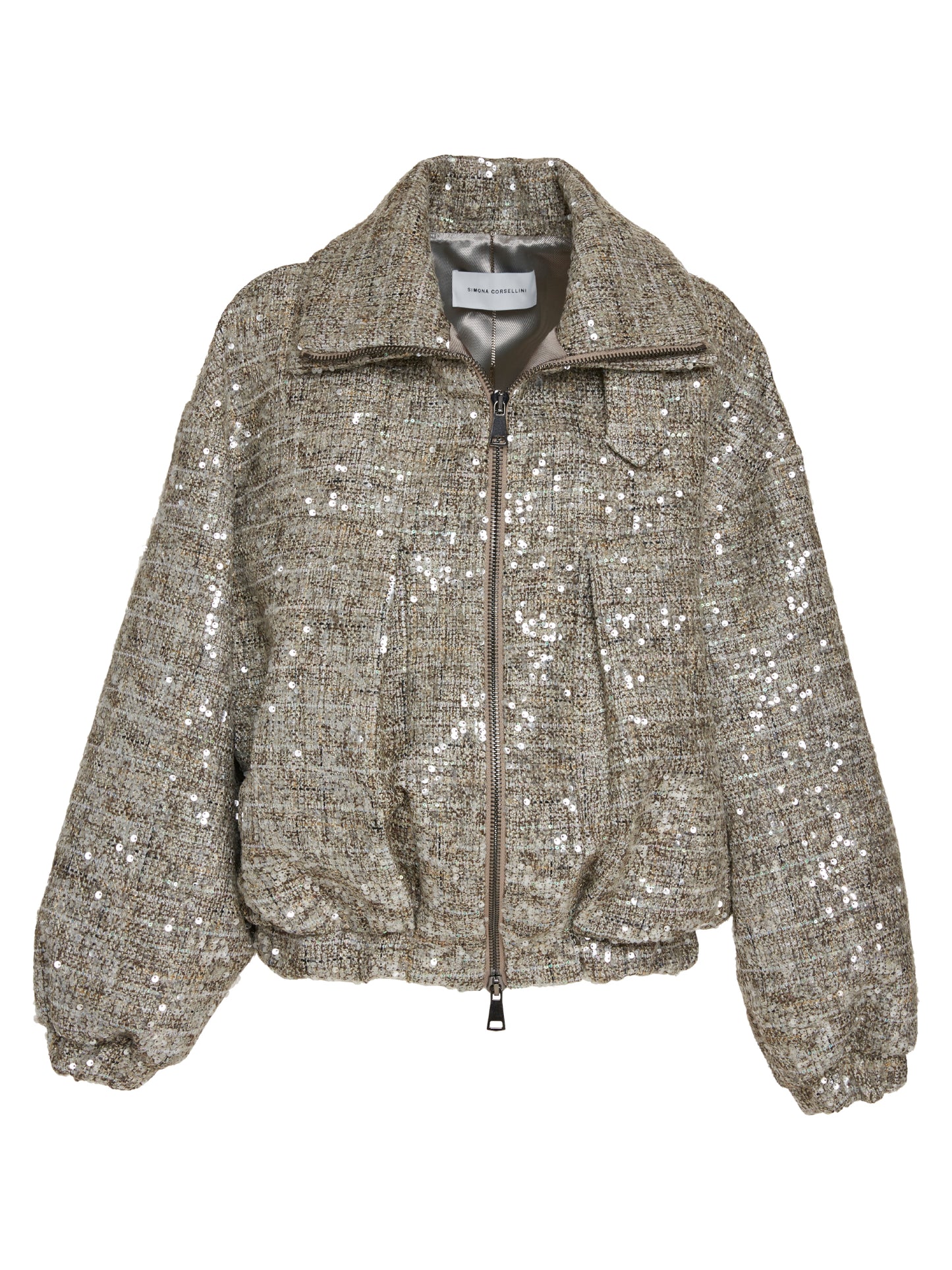 Oversized sequin Chanel bomber jacket