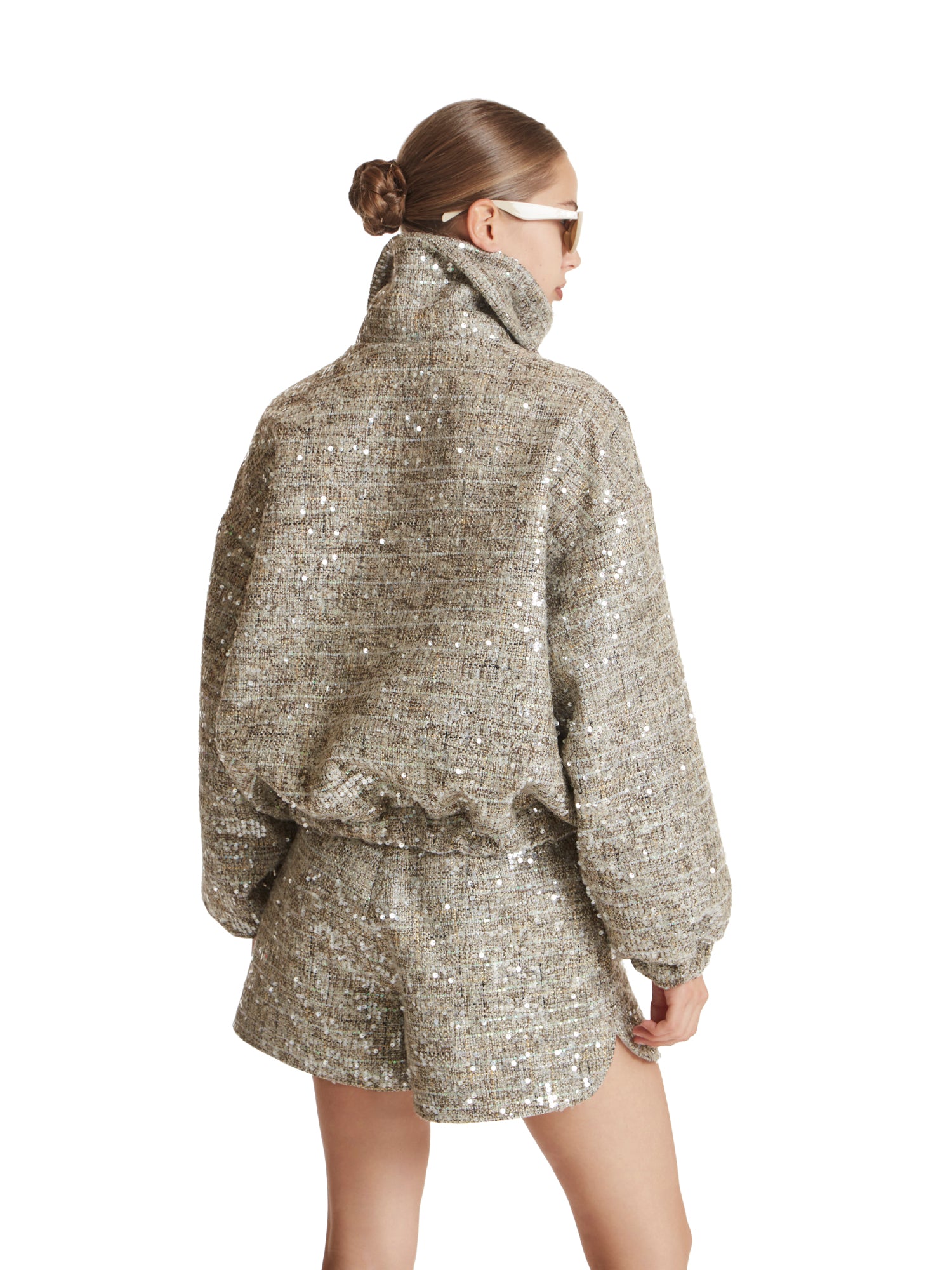 Oversized sequin Chanel bomber jacket