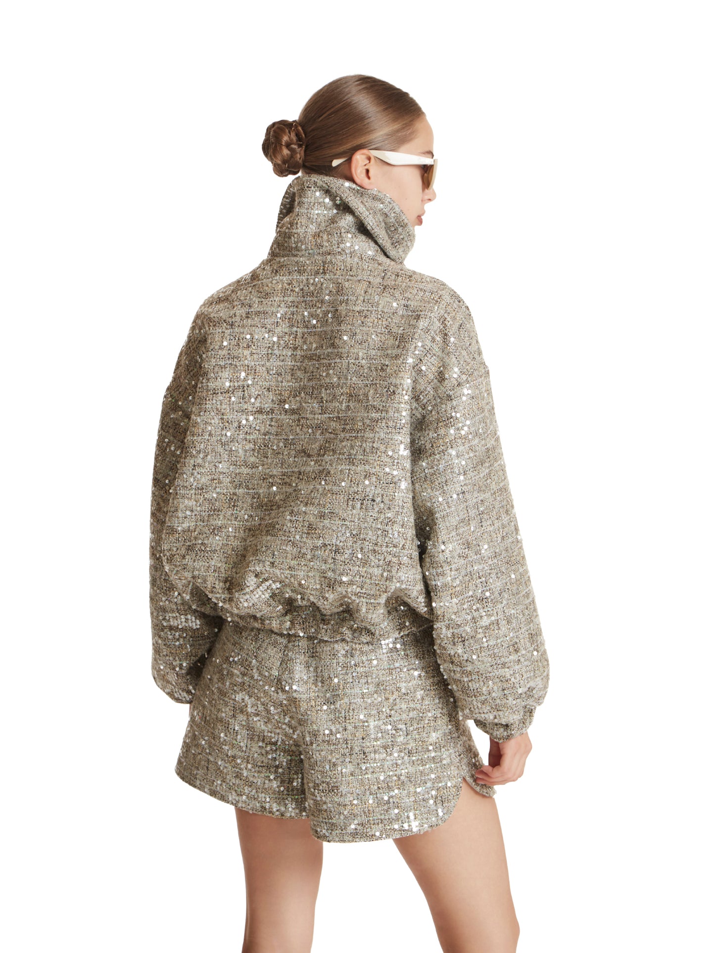 Oversized sequin Chanel bomber jacket