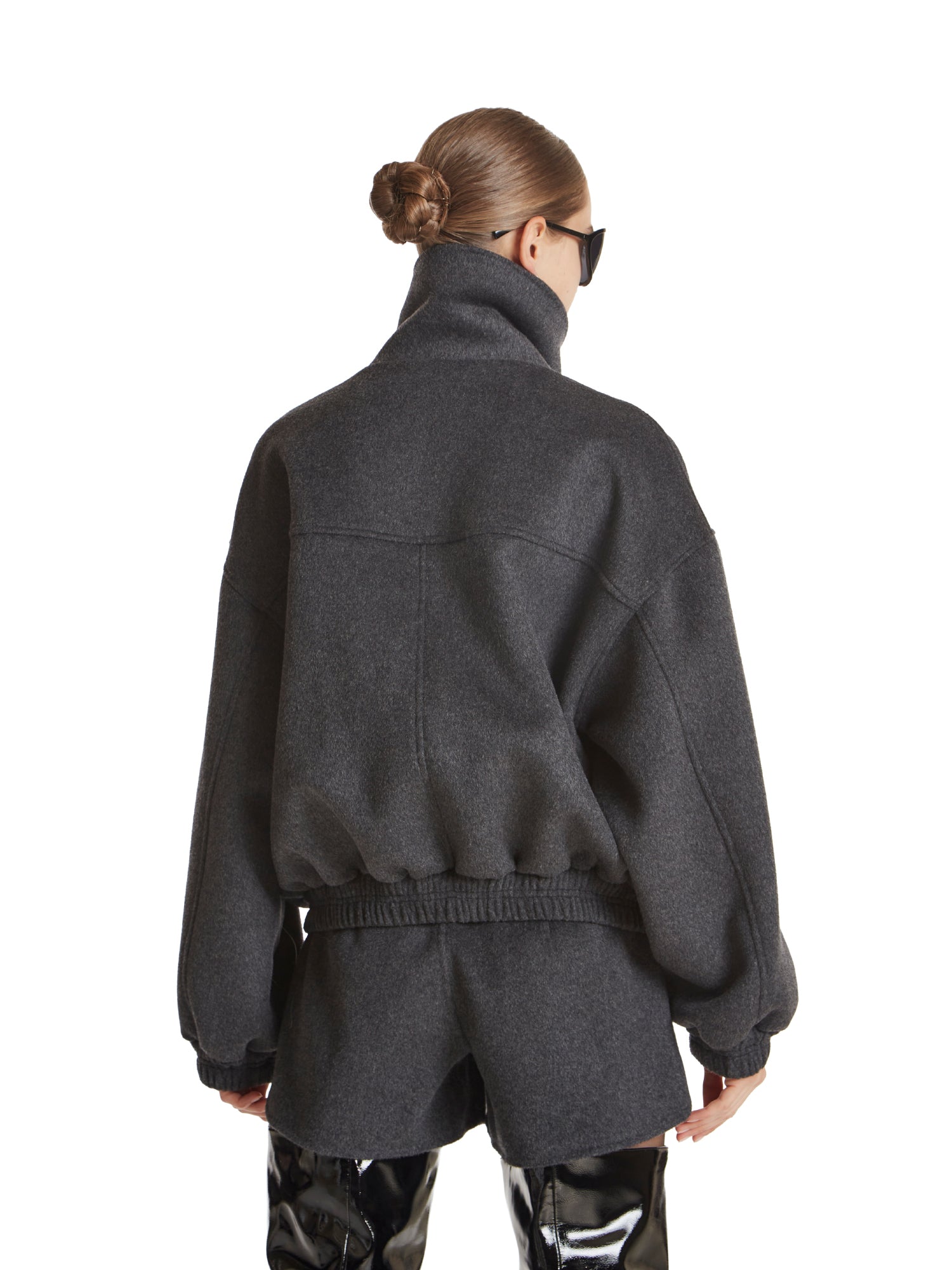 Oversized double cloth bomber jacket