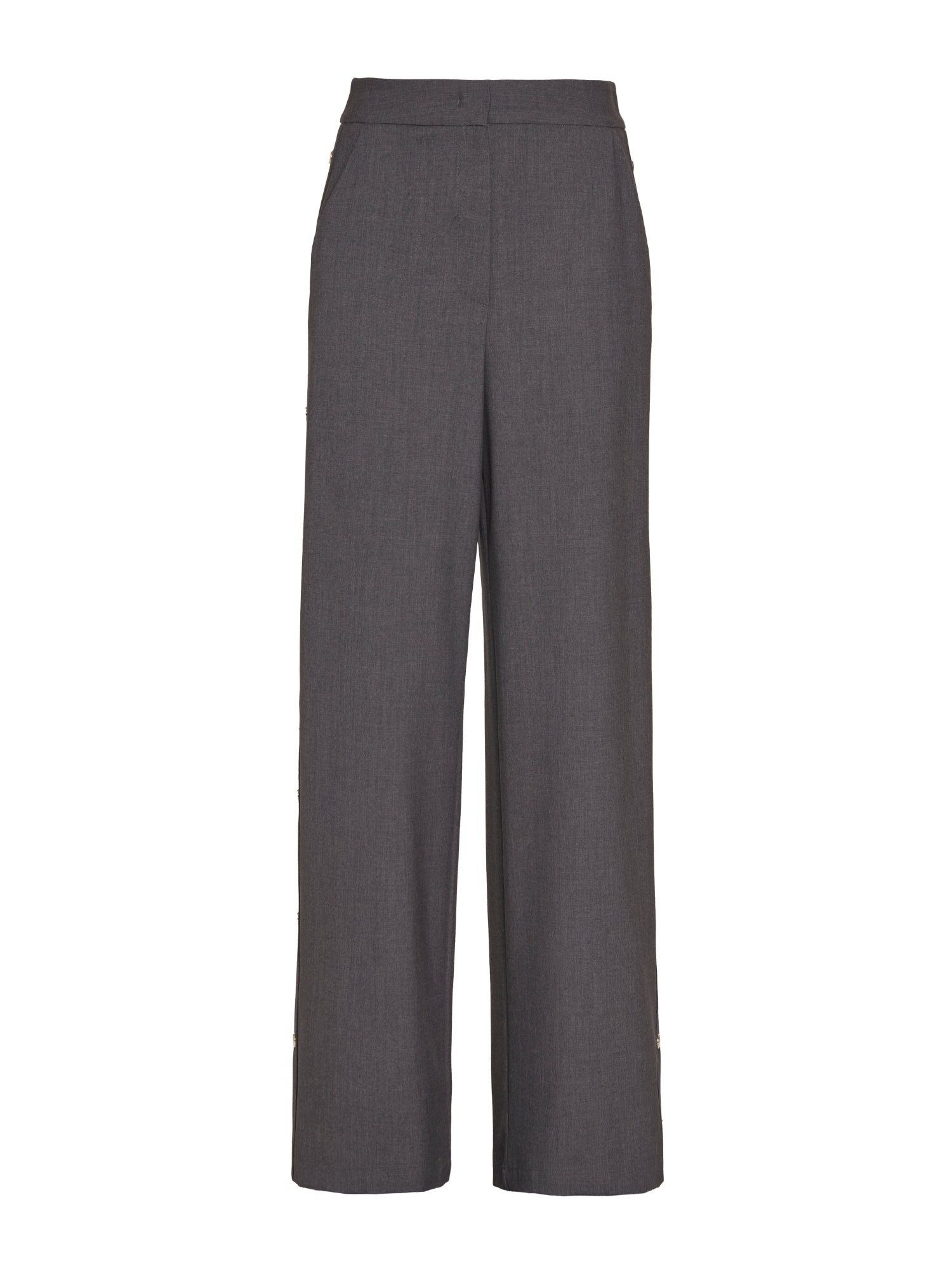 Pantalone a palazzo con bottoni automatici in tela transition