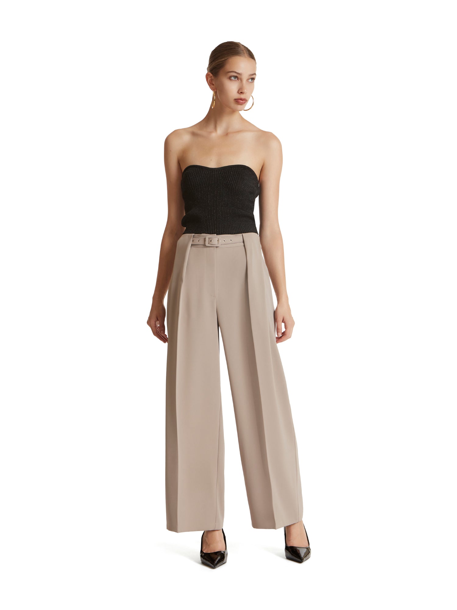 Pantalone palazzo con pinces