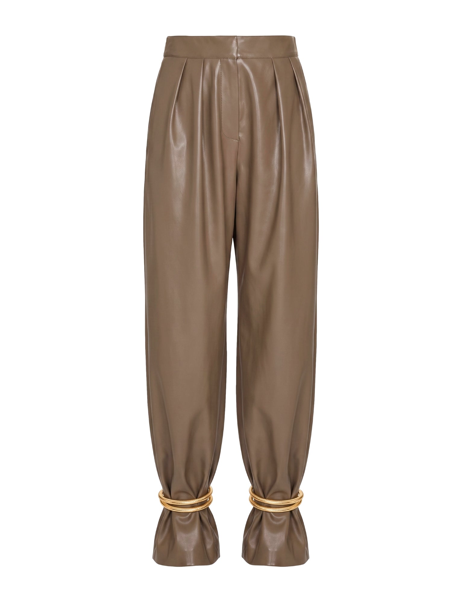 Double-pleated trousers with snake-style cuffs