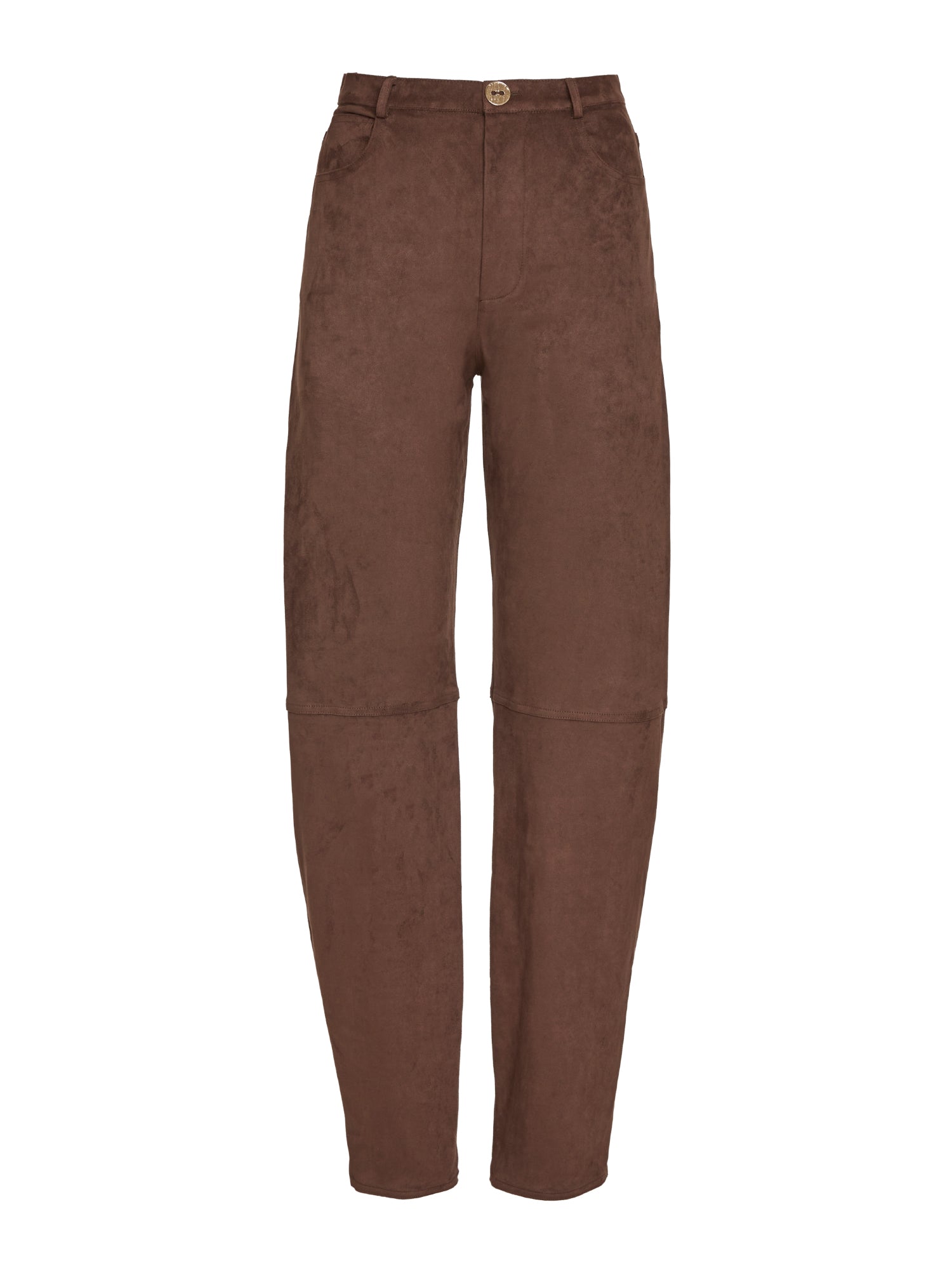Barrel-leg trousers in eco suede