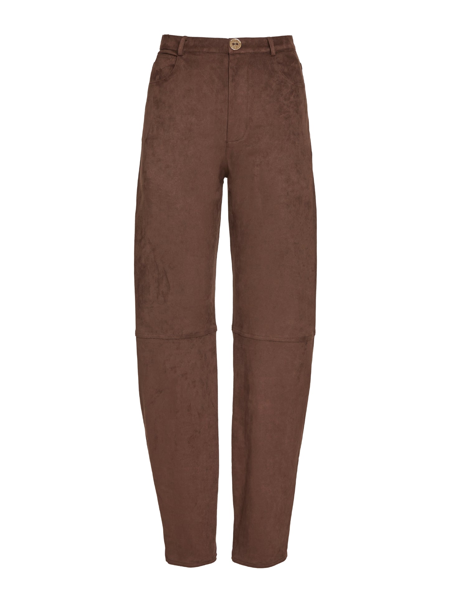 Barrel-leg trousers in eco suede