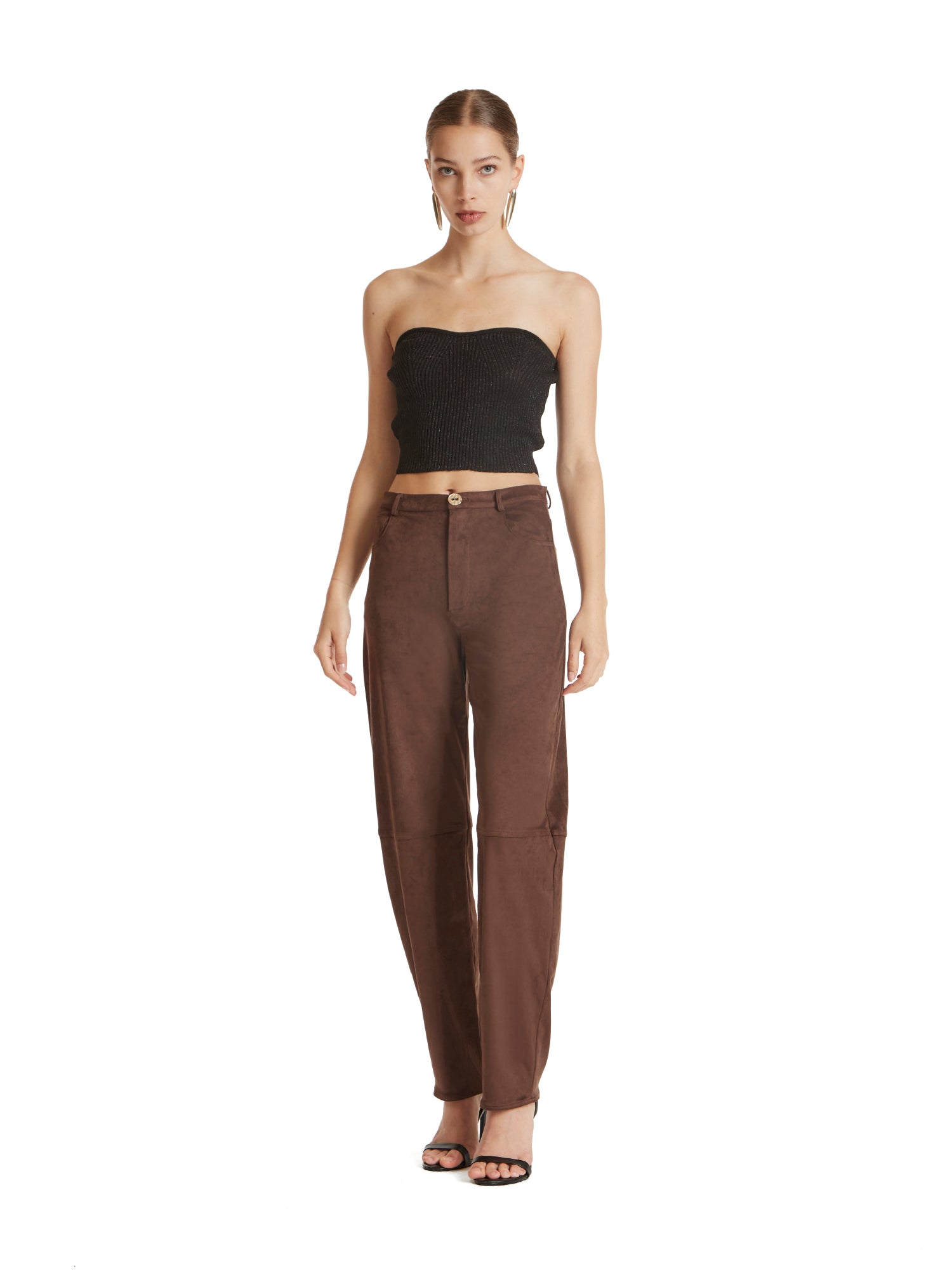 Pantalone barrel in eco camoscio barrel