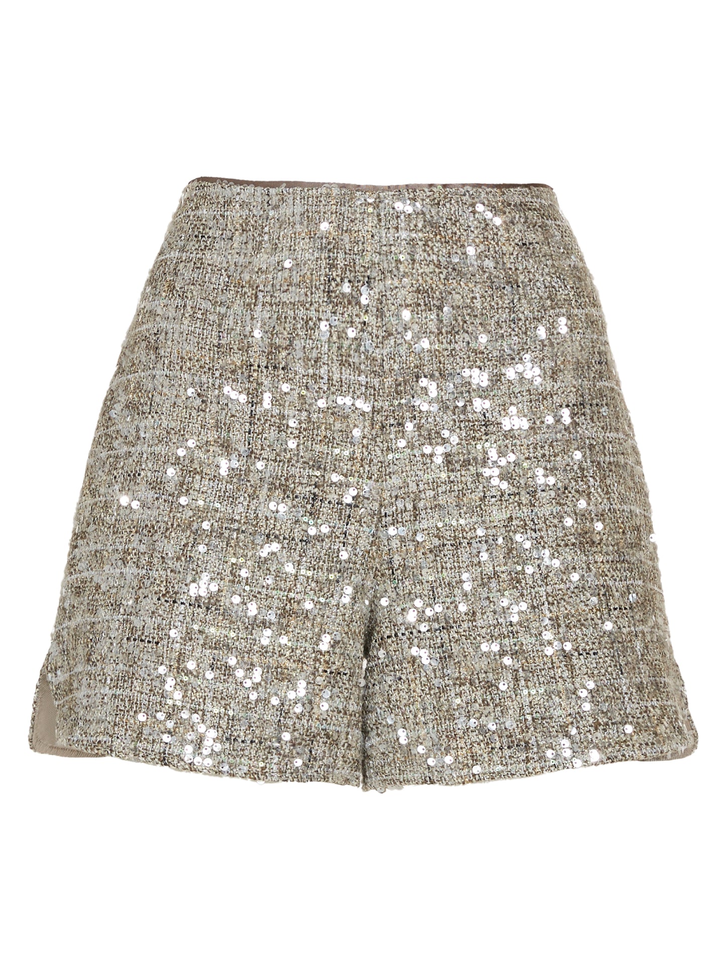 Sequin tweed shorts