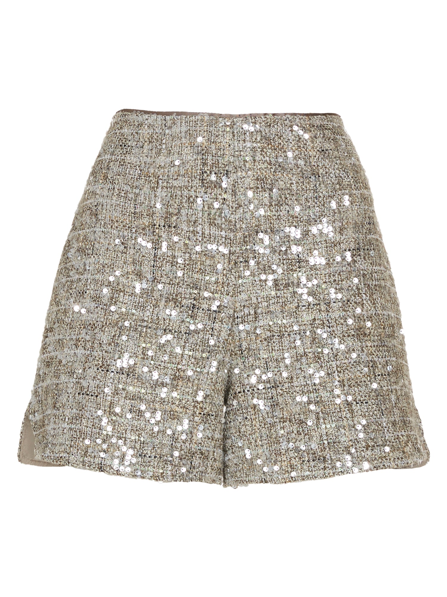 Shorts in tweed con paillettes