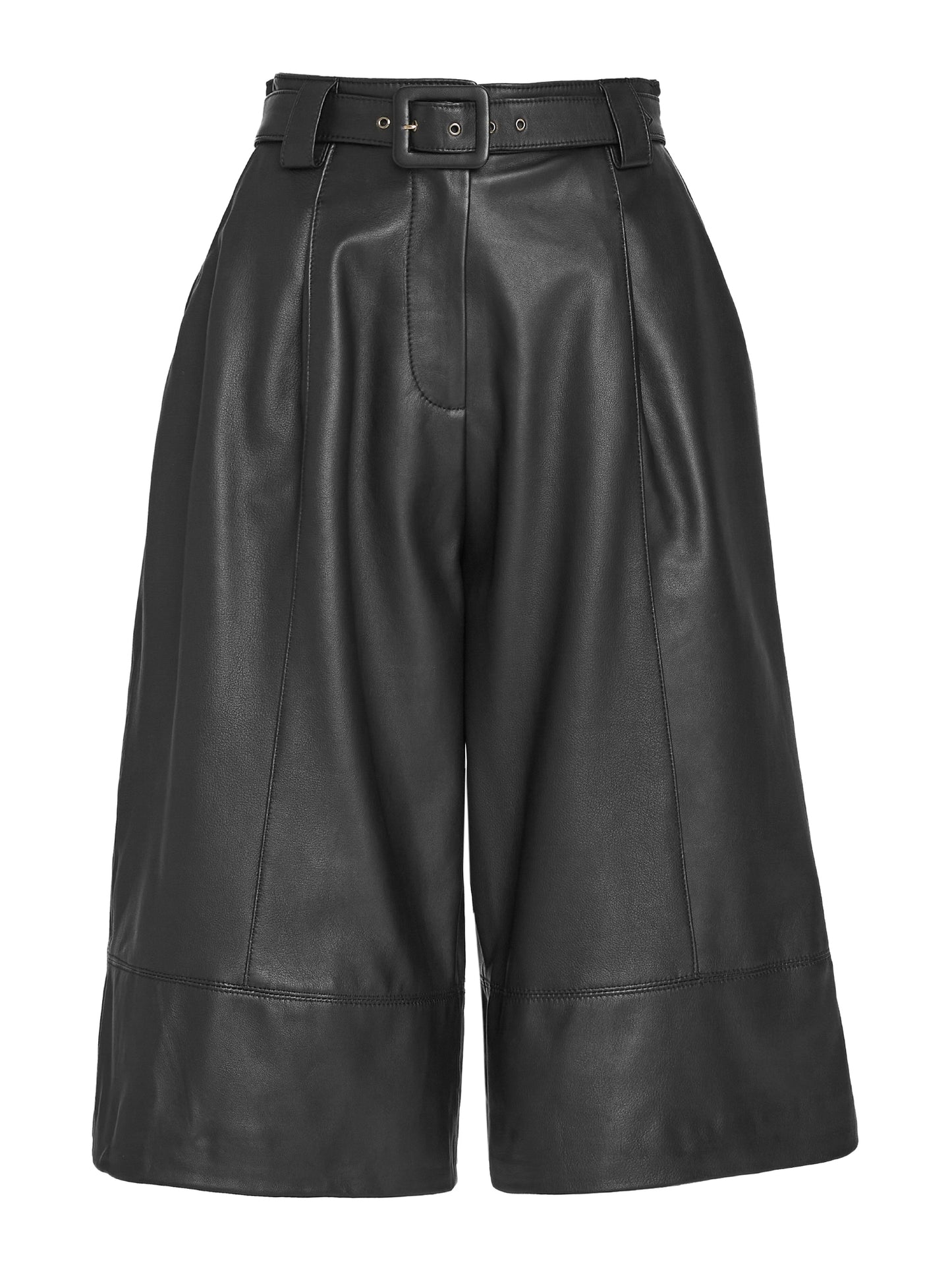Leather Bermuda shorts