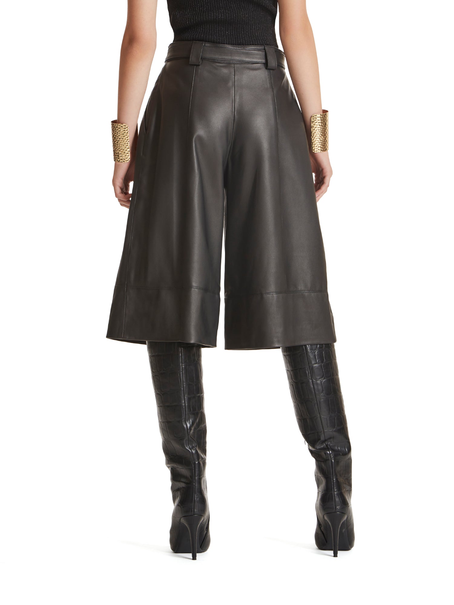 Leather Bermuda shorts