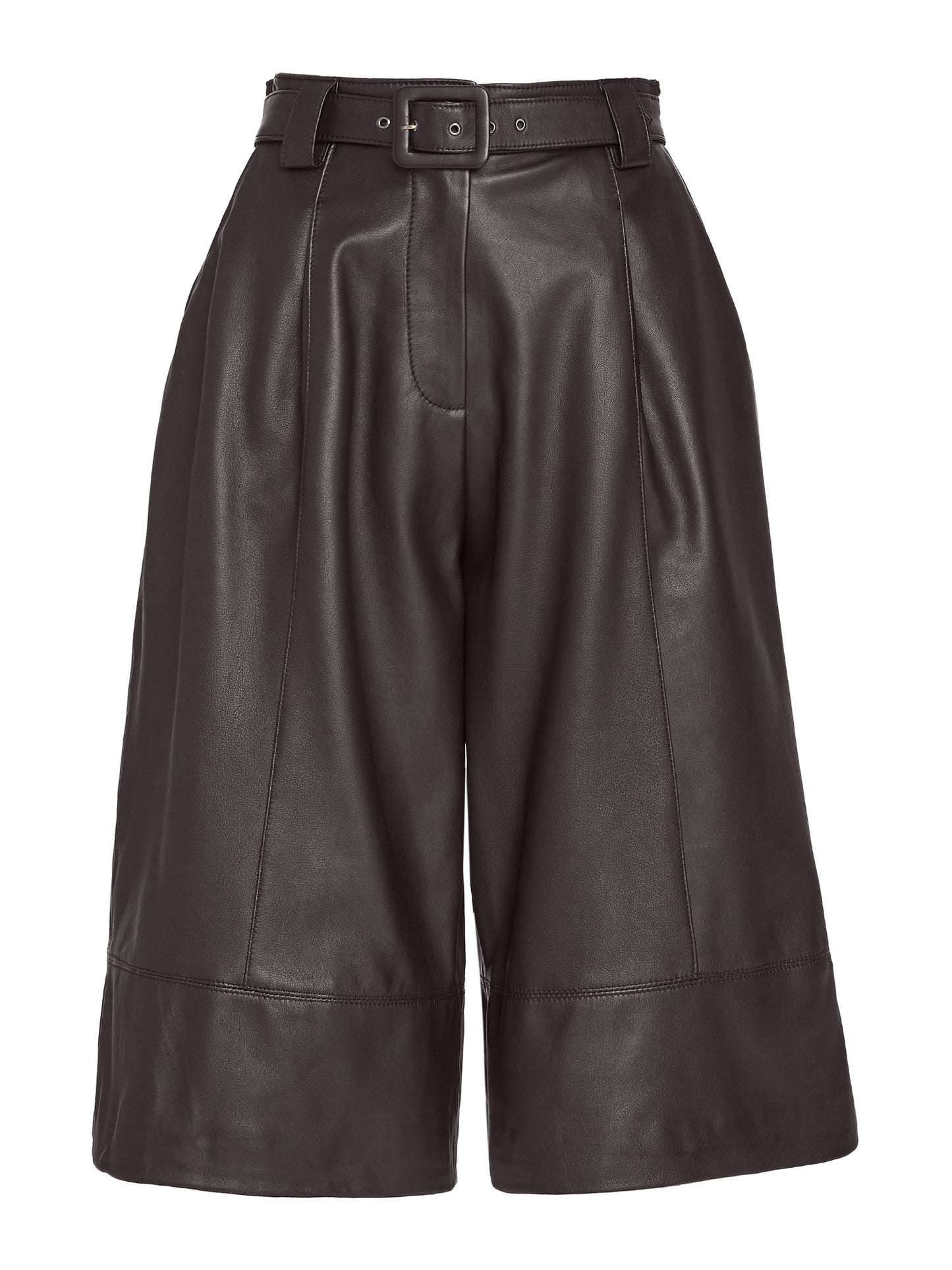 Leather Bermuda shorts