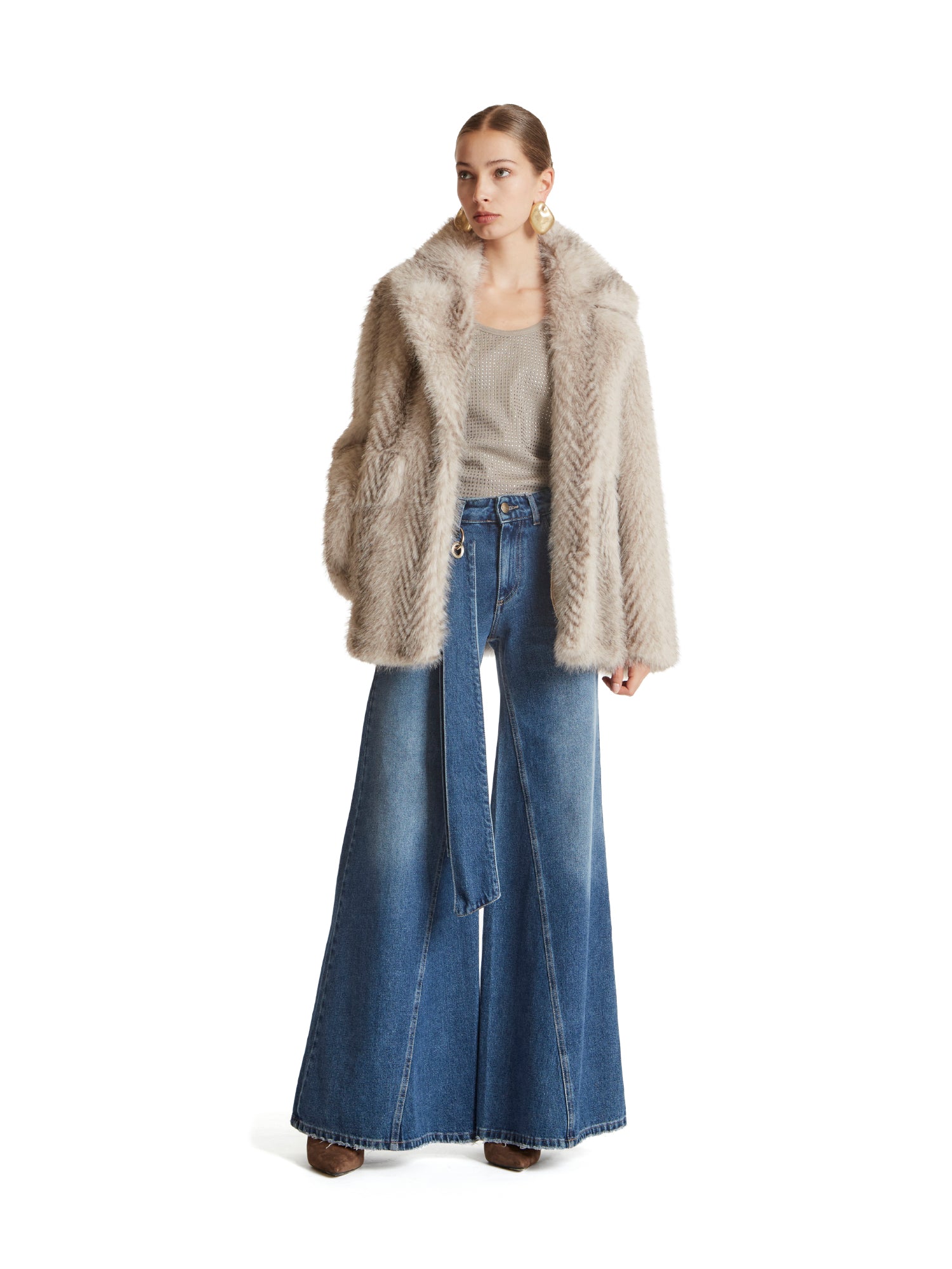 Full rhinestone ribbed top