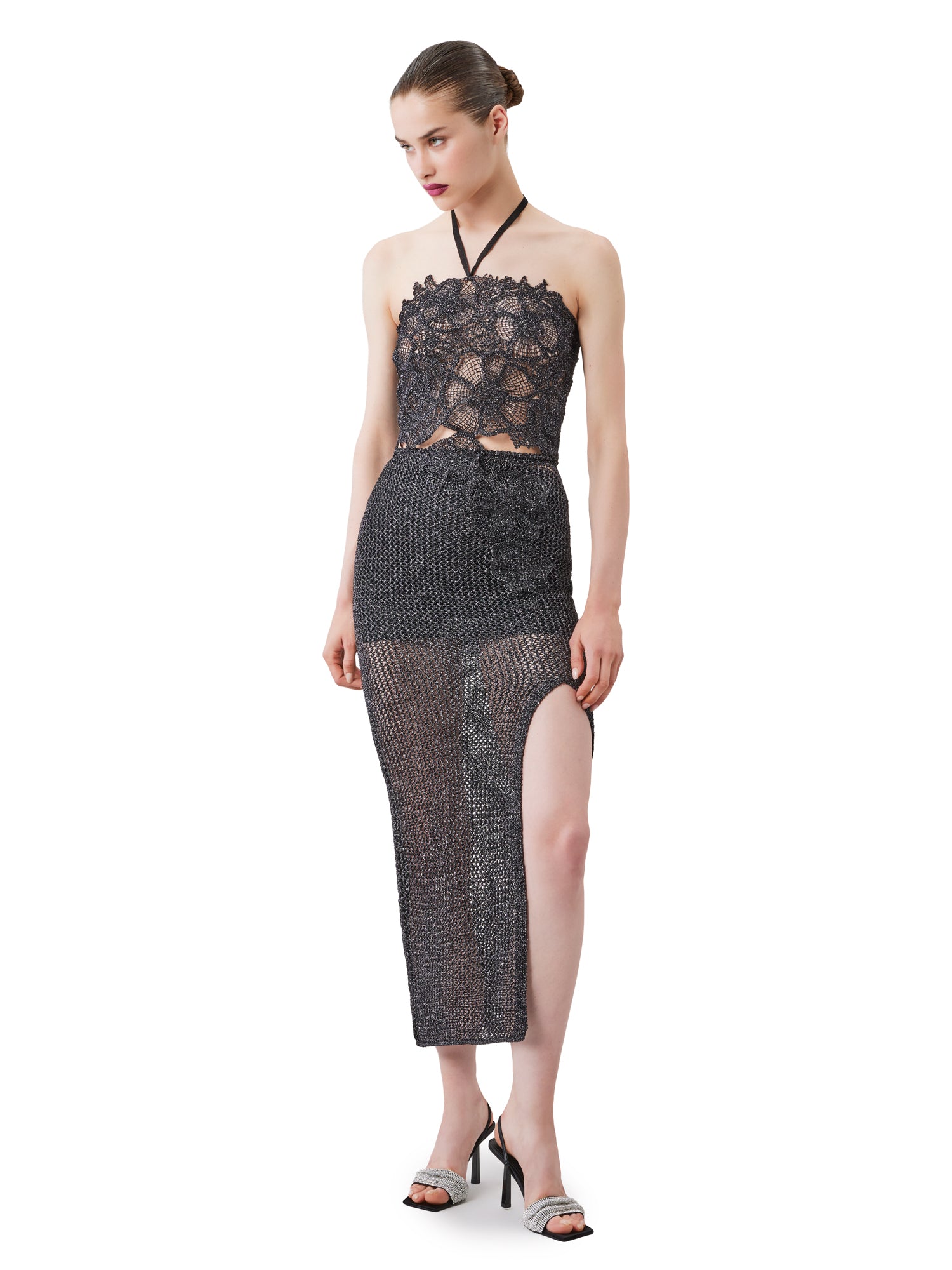 Midi dress with slit