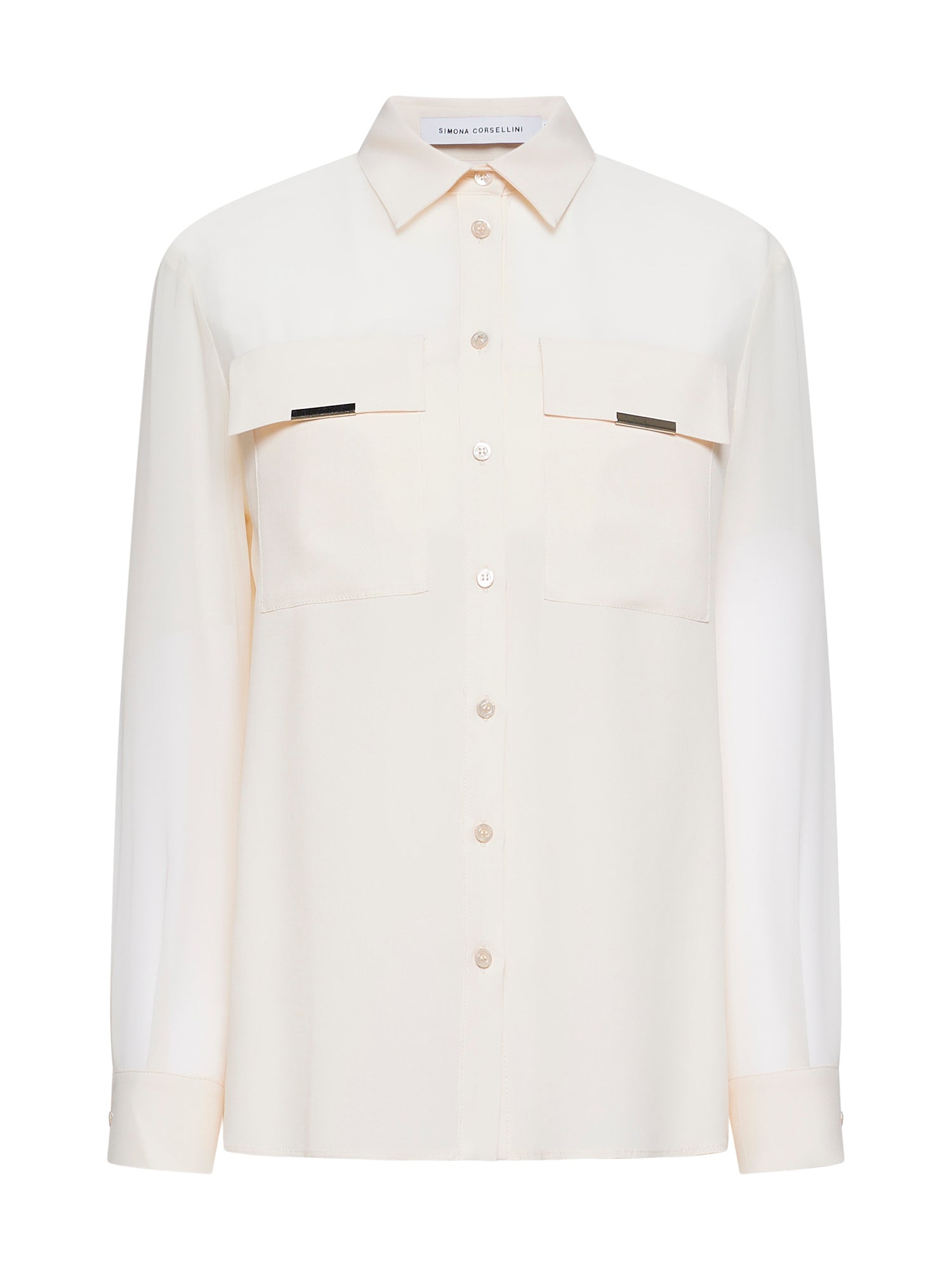 Space Simona Corsellini Camicia see-through in acetato seta e georgette