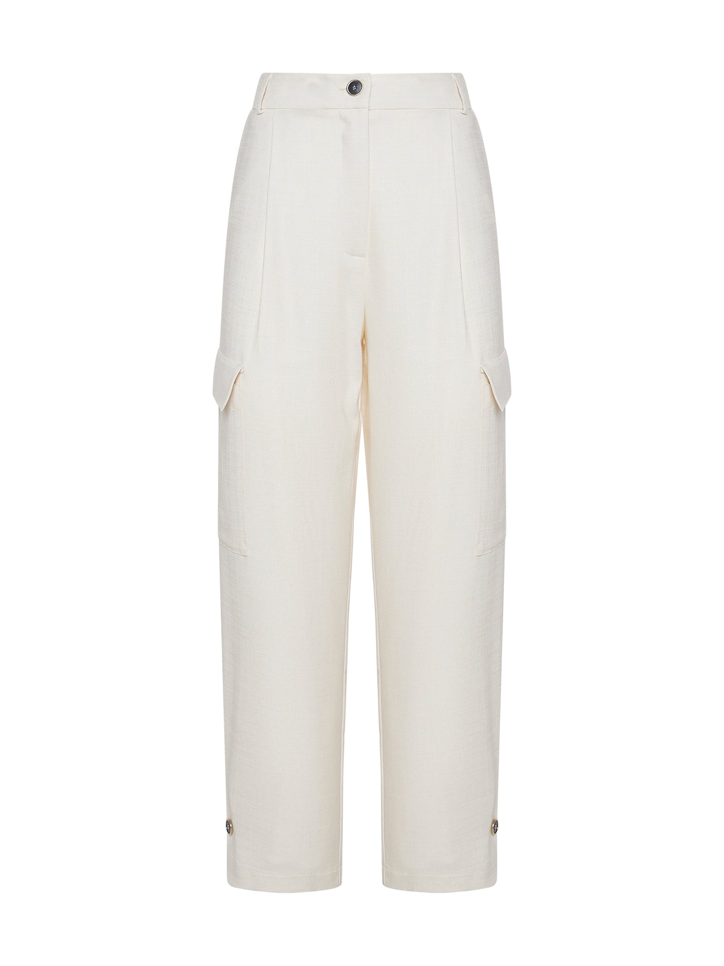 Luxury textured fabric cargo trousers