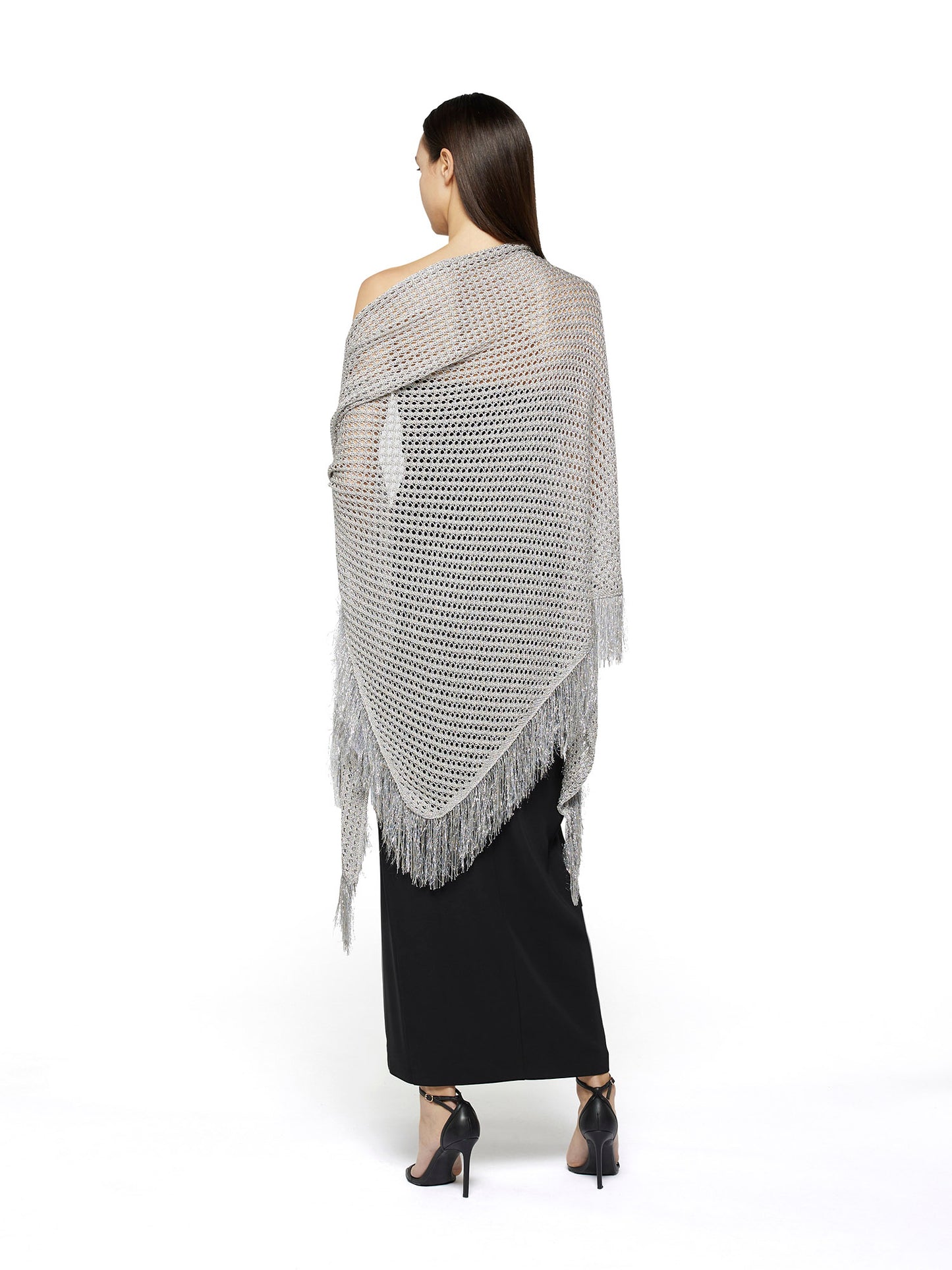 Lurex crochet shawl