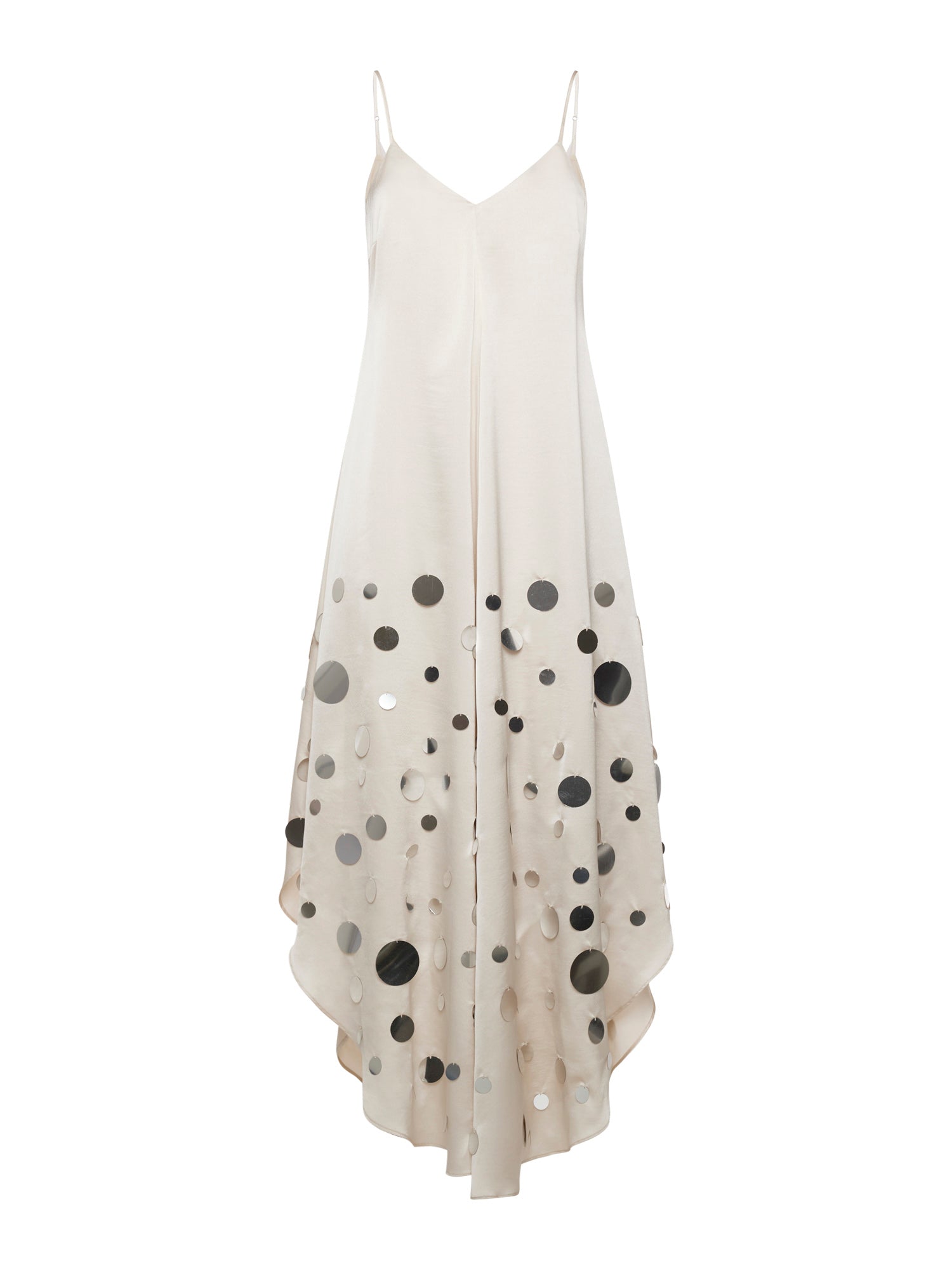 Abito lungo svasato in raso