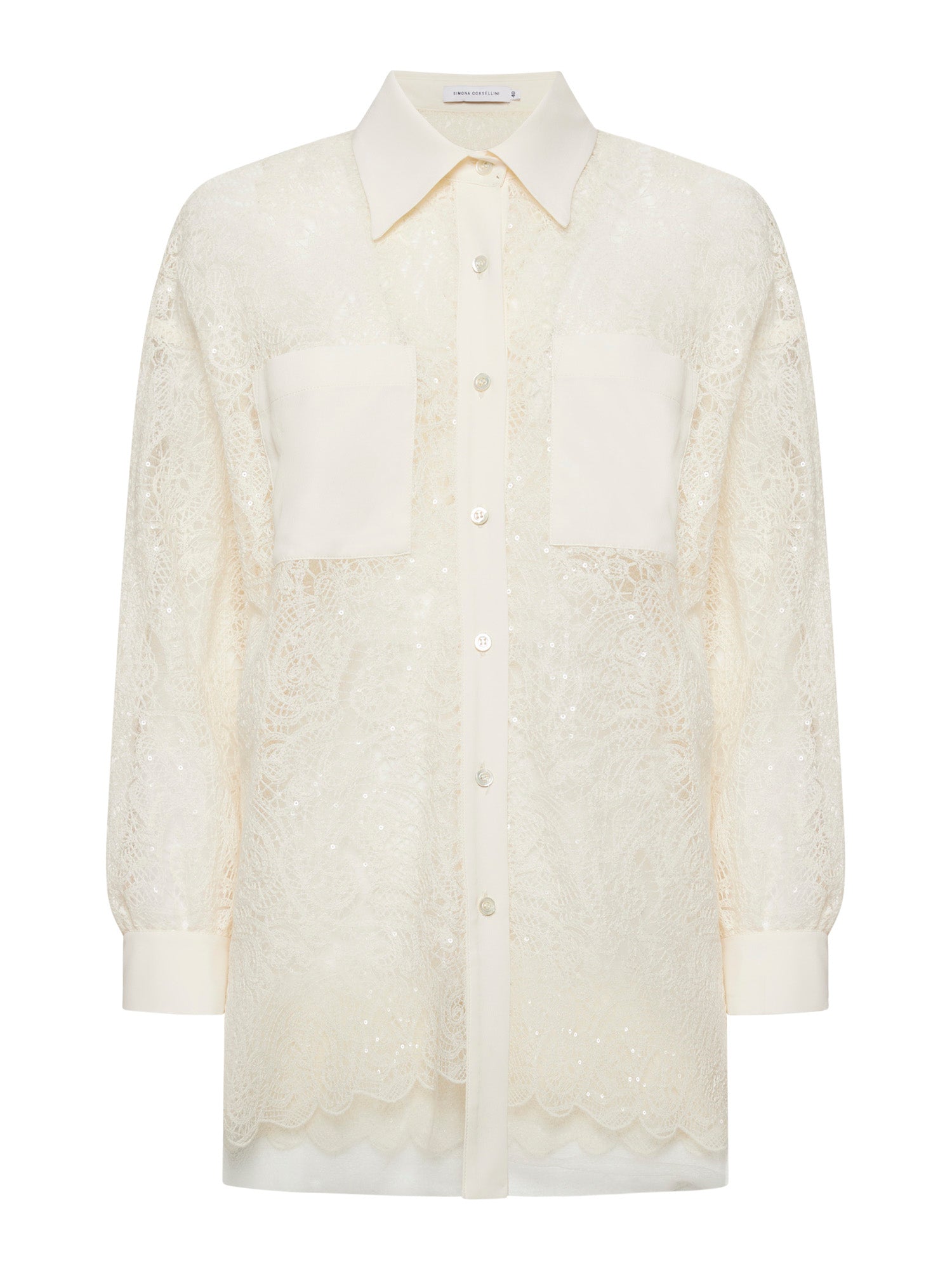 Camicia over in pizzo ricamato