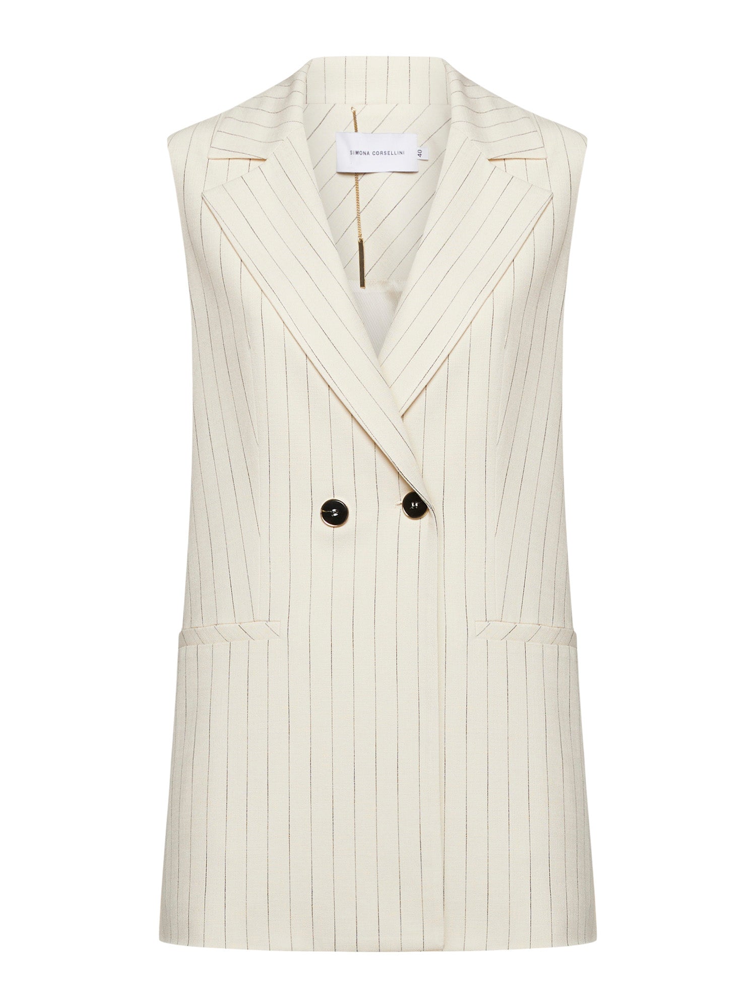 Gilet lungo in gessato