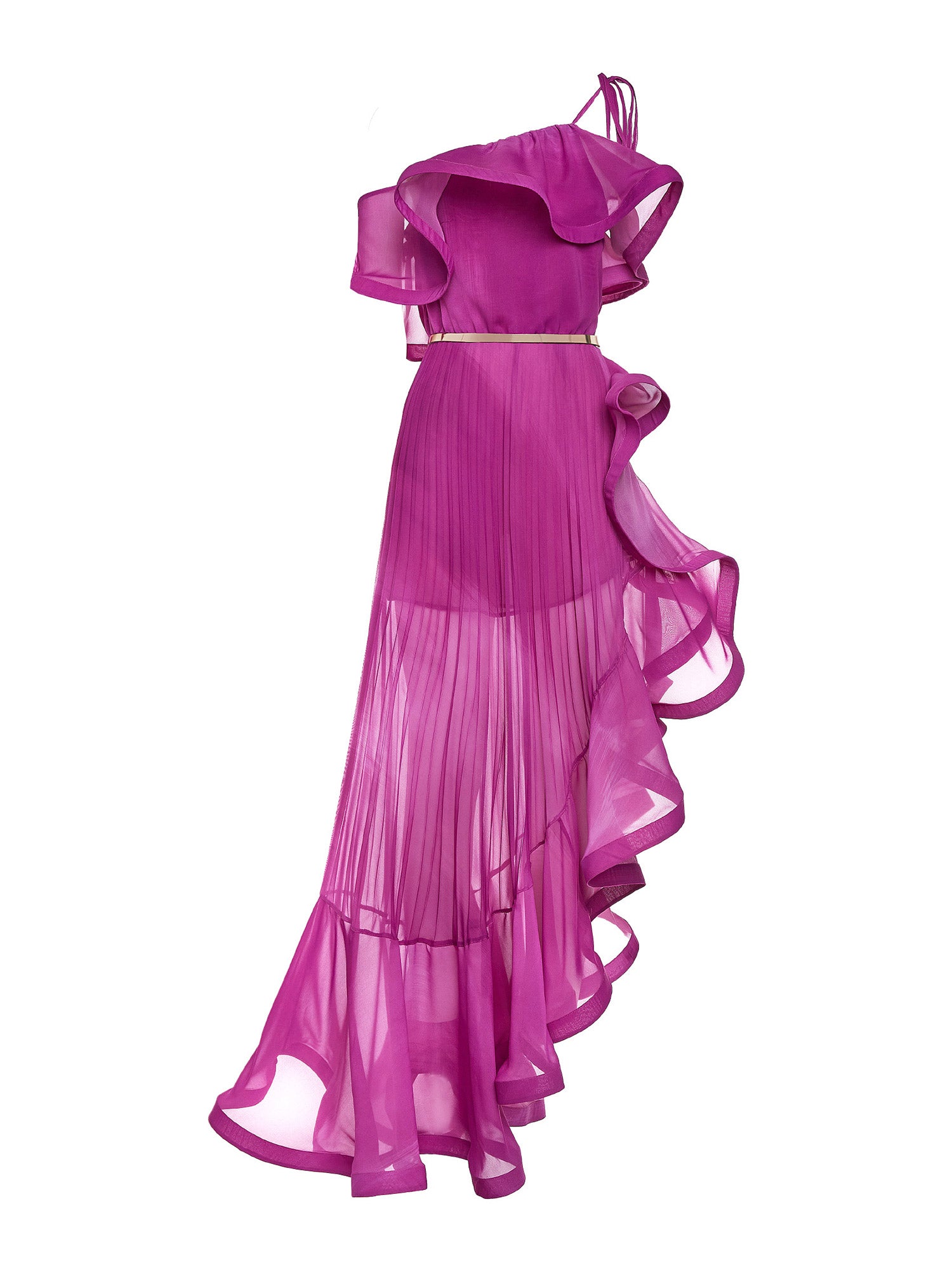 Abito lungo con volant