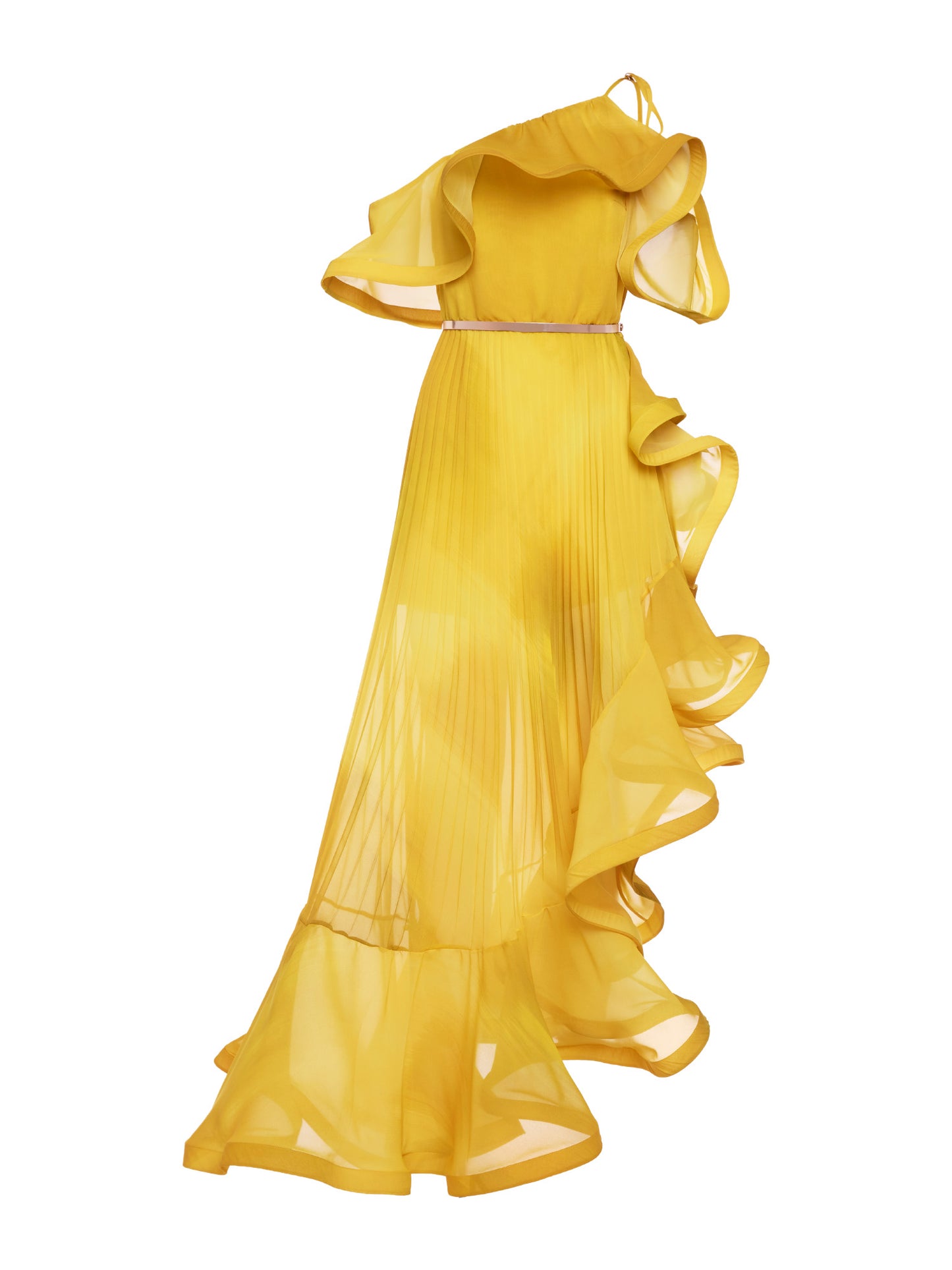 Abito lungo con volant