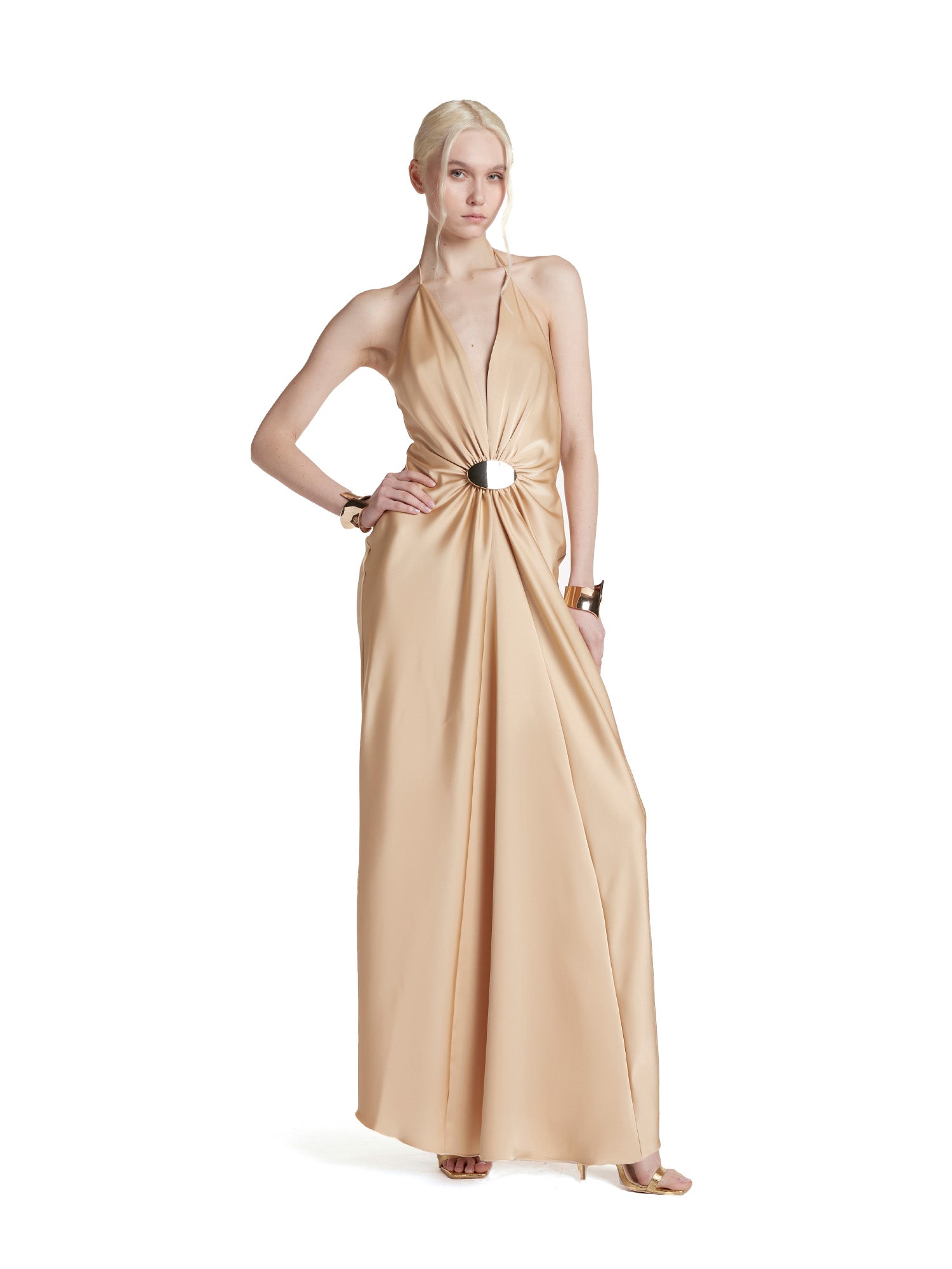 Long dress with neckline