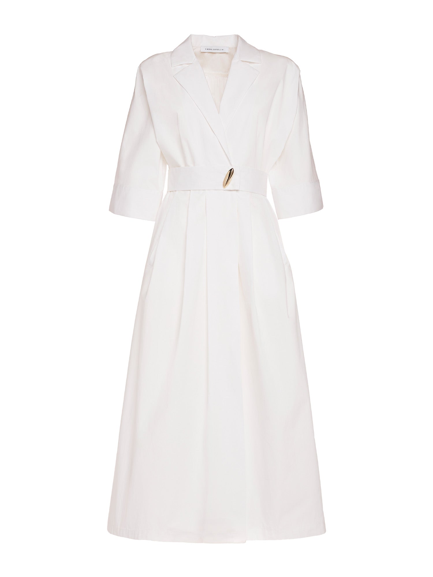 Midi dress with lapels