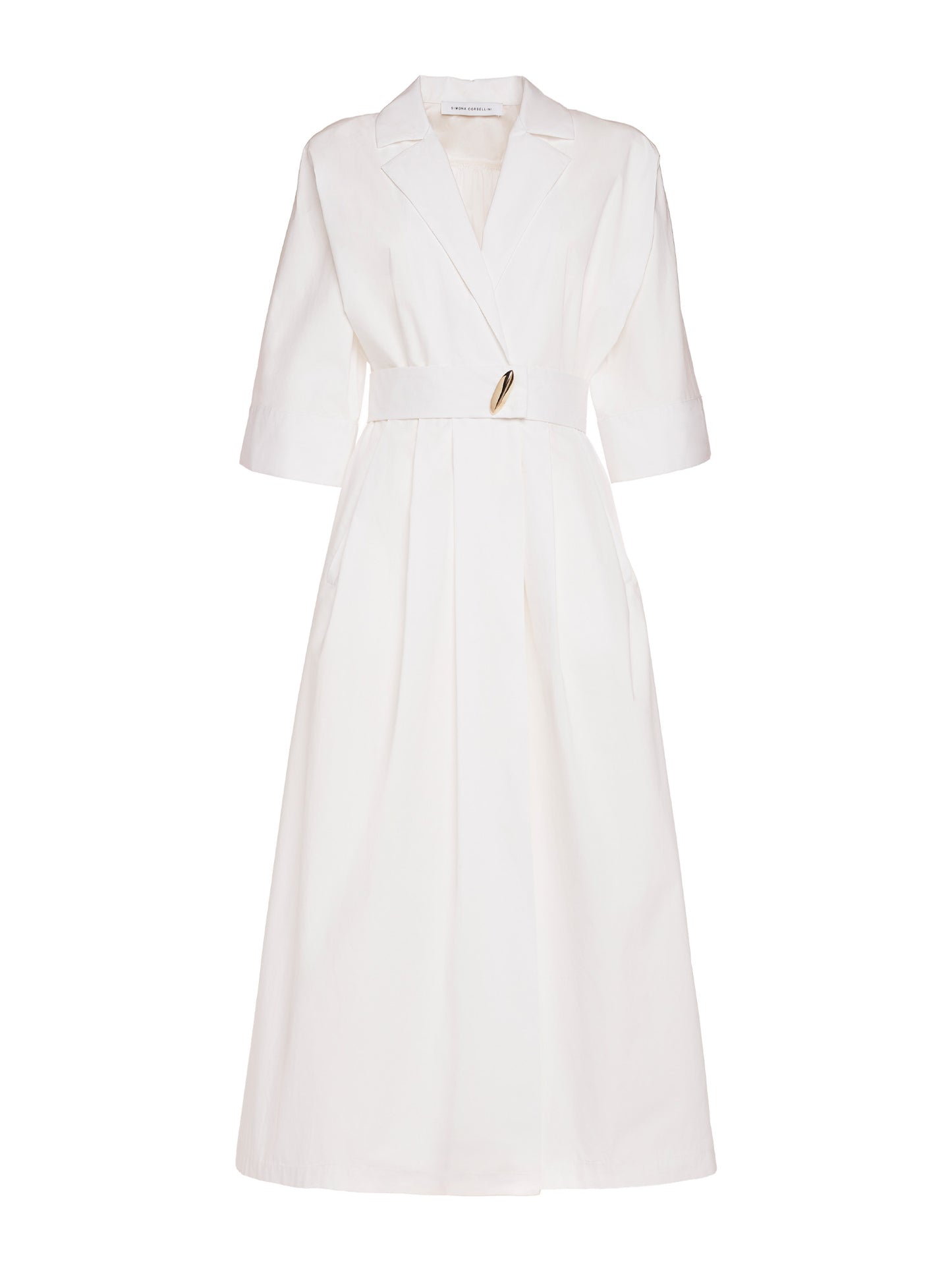 Midi dress with lapels