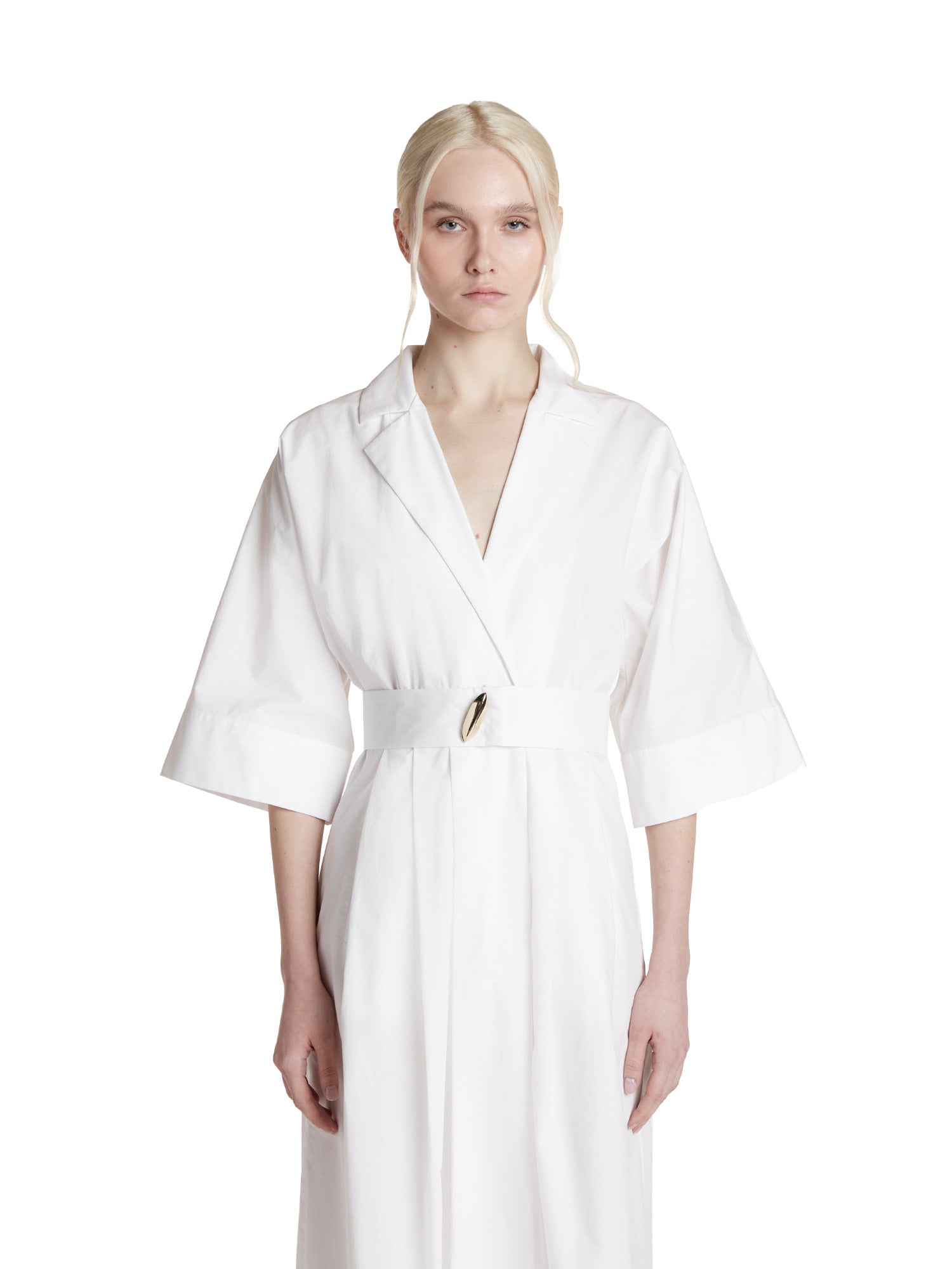 Midi dress with lapels