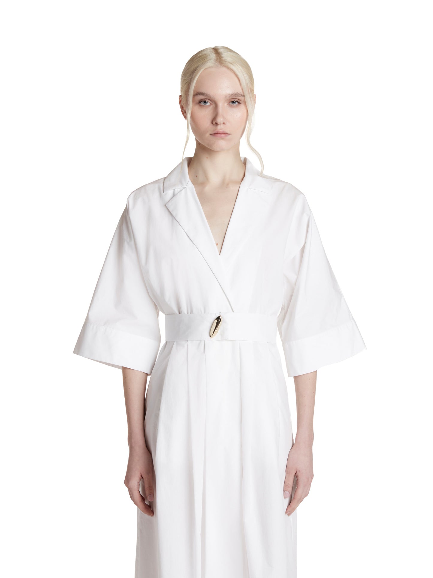 Midi dress with lapels