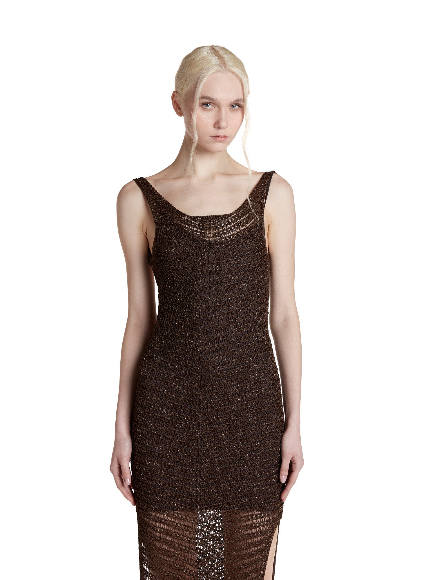 Midi slip dress with slits