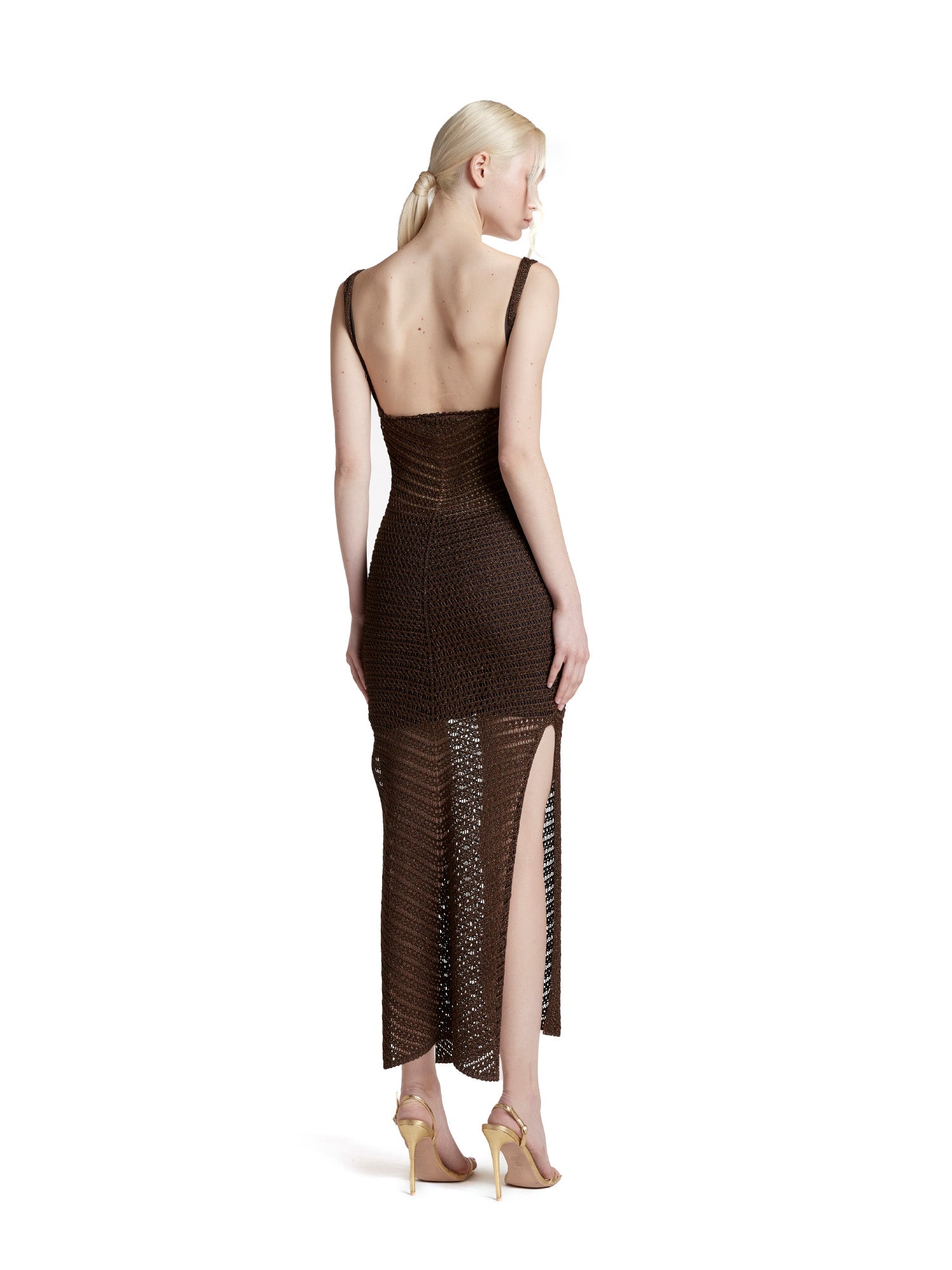 Midi slip dress with slits
