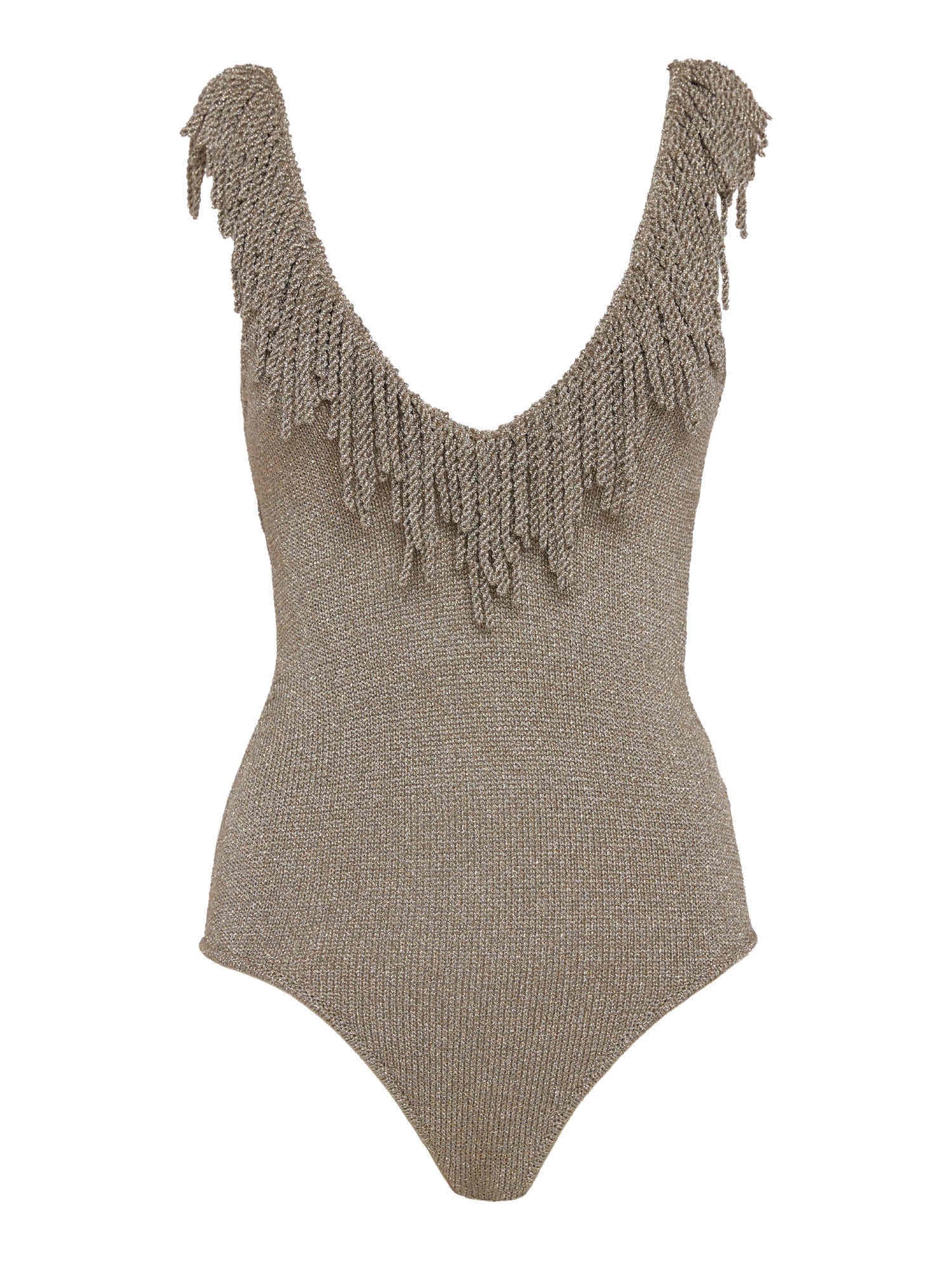 Knitted bodysuit with deep neckline