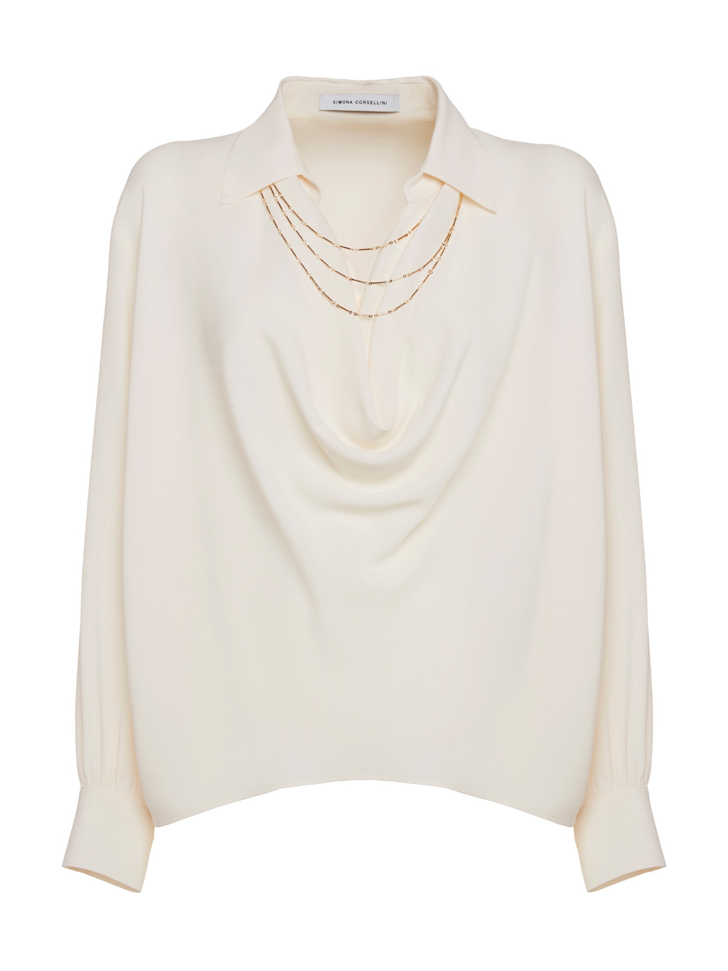 Blouse with soft neckline