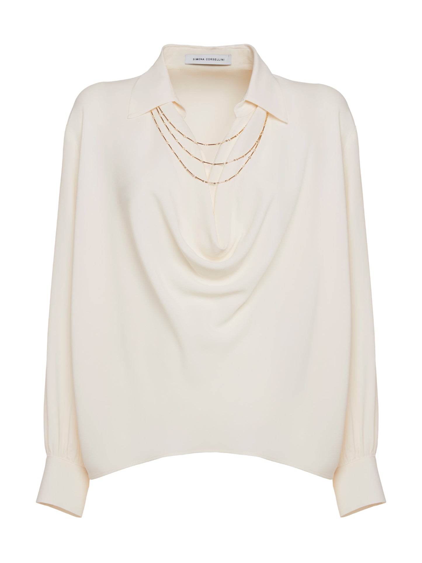 Blouse with soft neckline