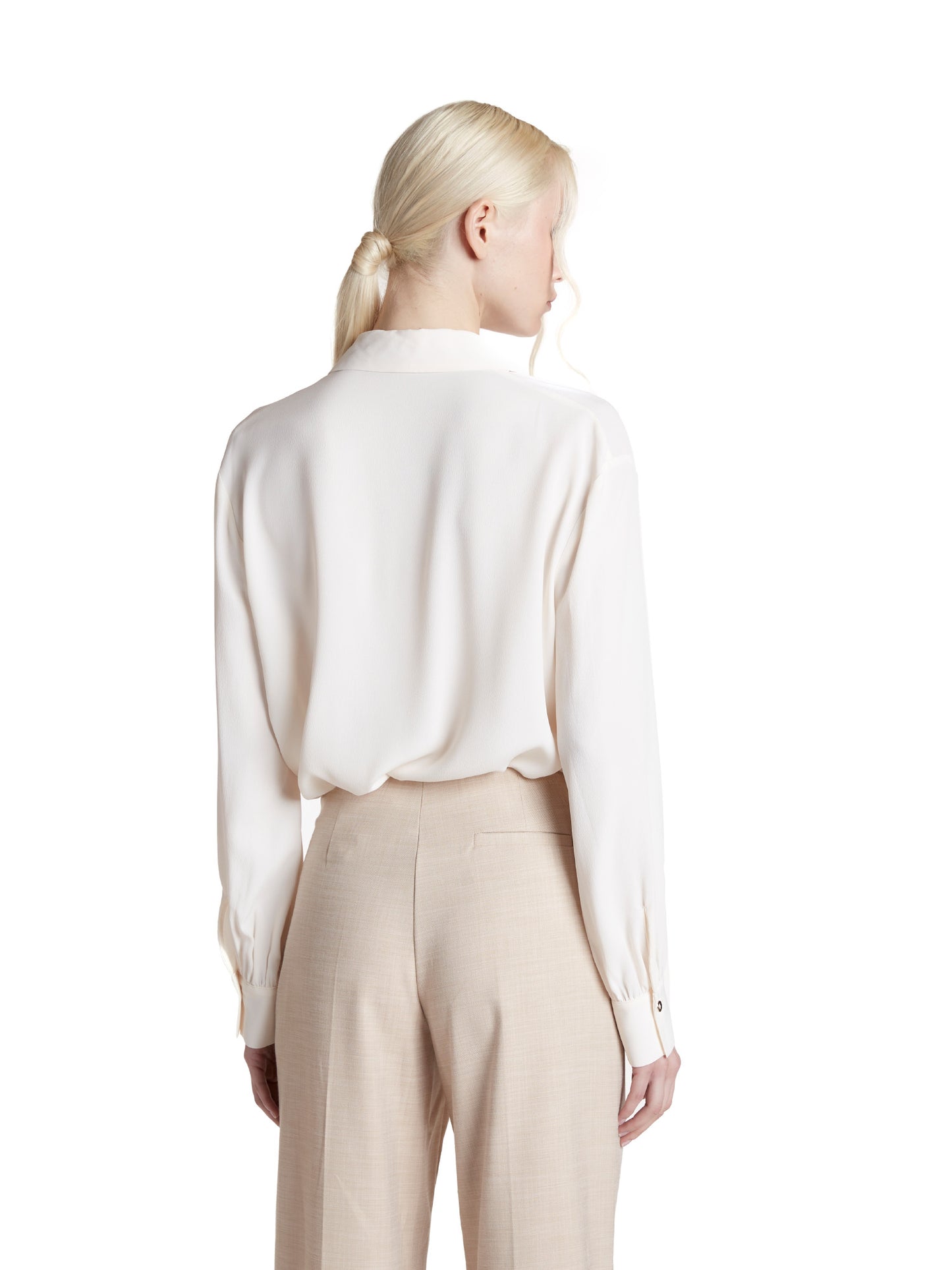 Blouse with soft neckline