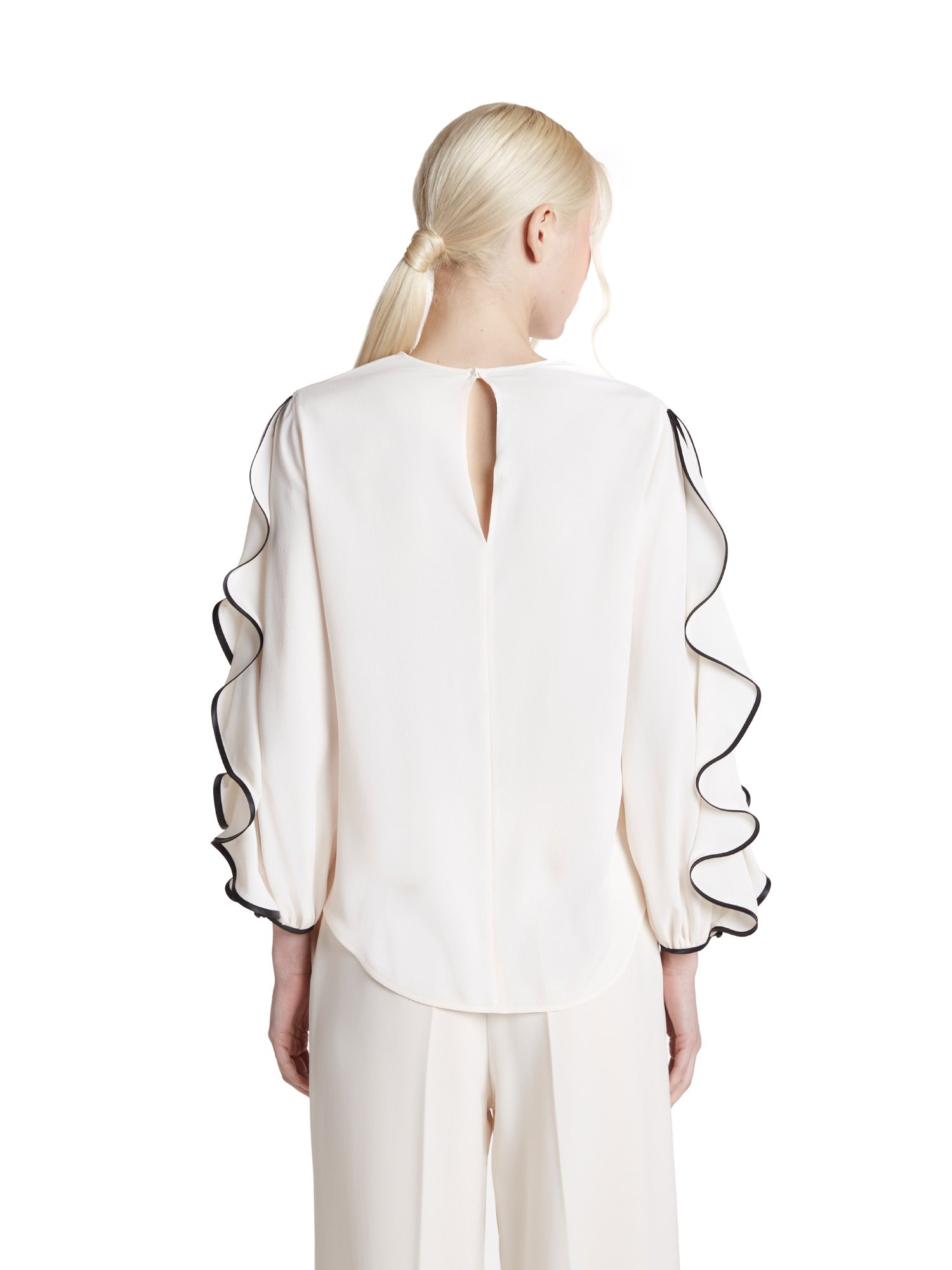 Blouse with ruffle sleeves