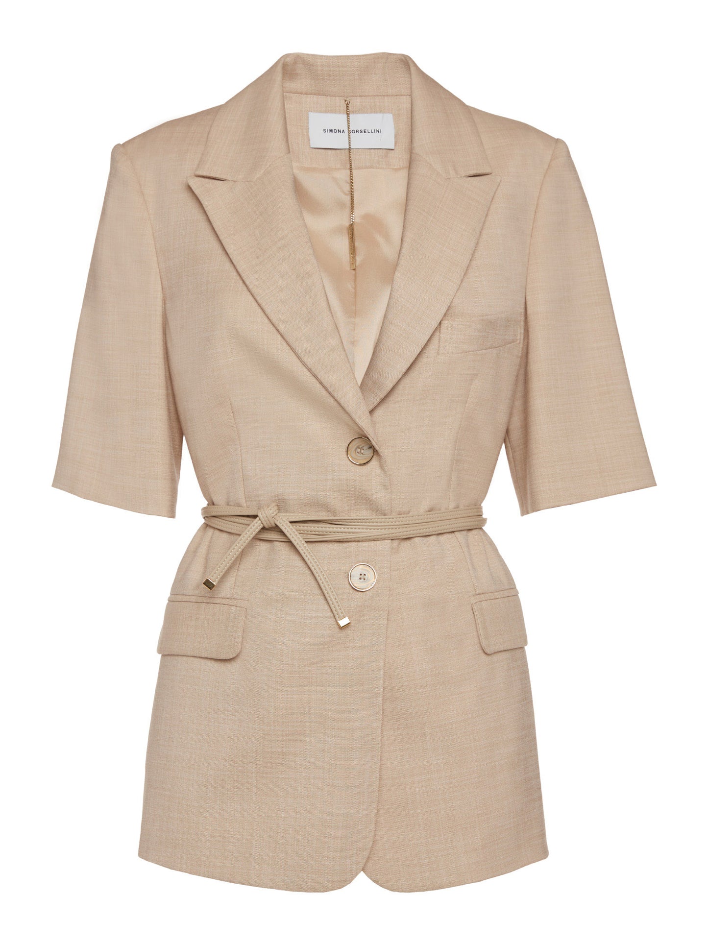 Short-sleeved jacket in light woven fabric