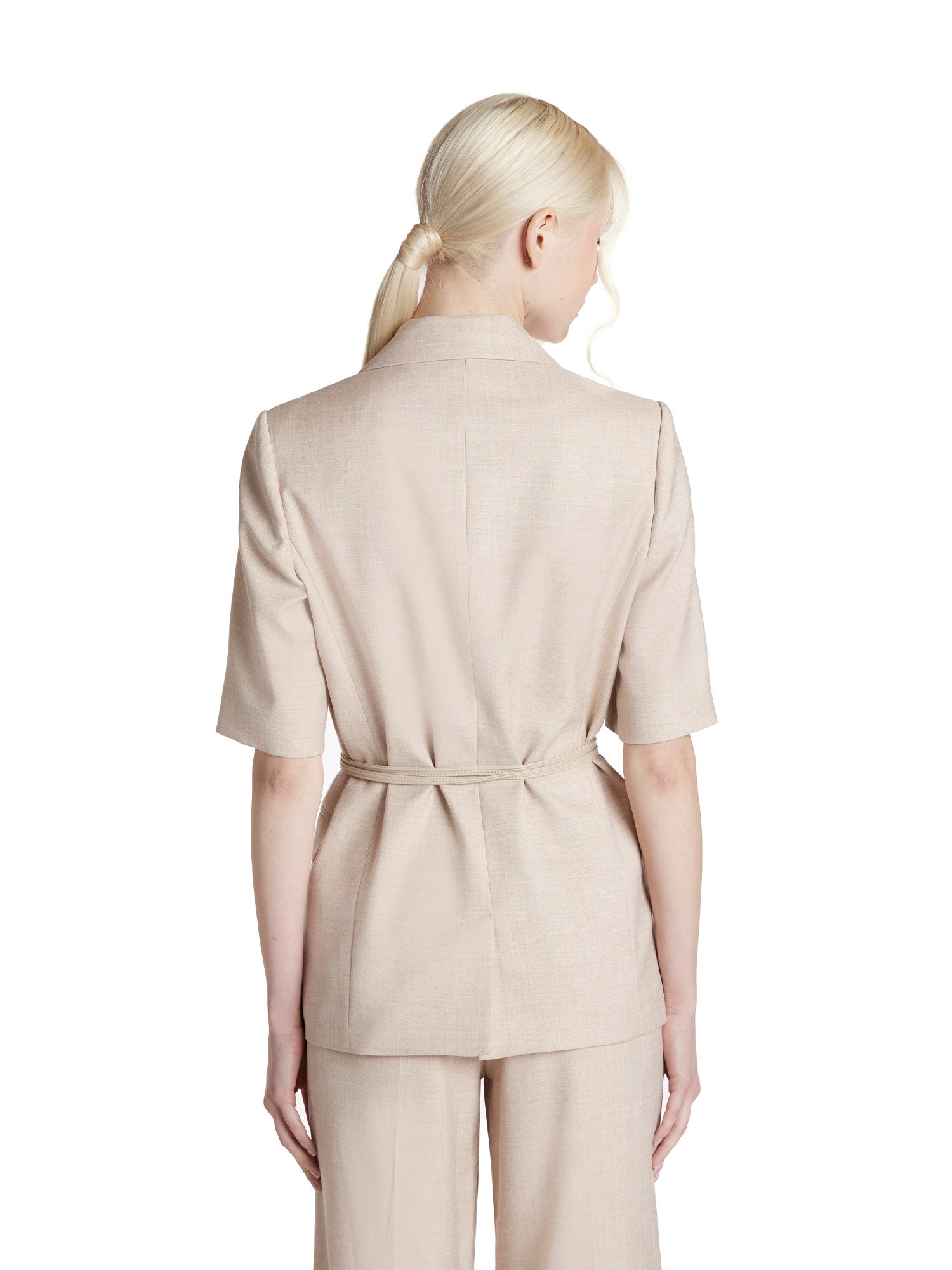 Short-sleeved jacket in light woven fabric
