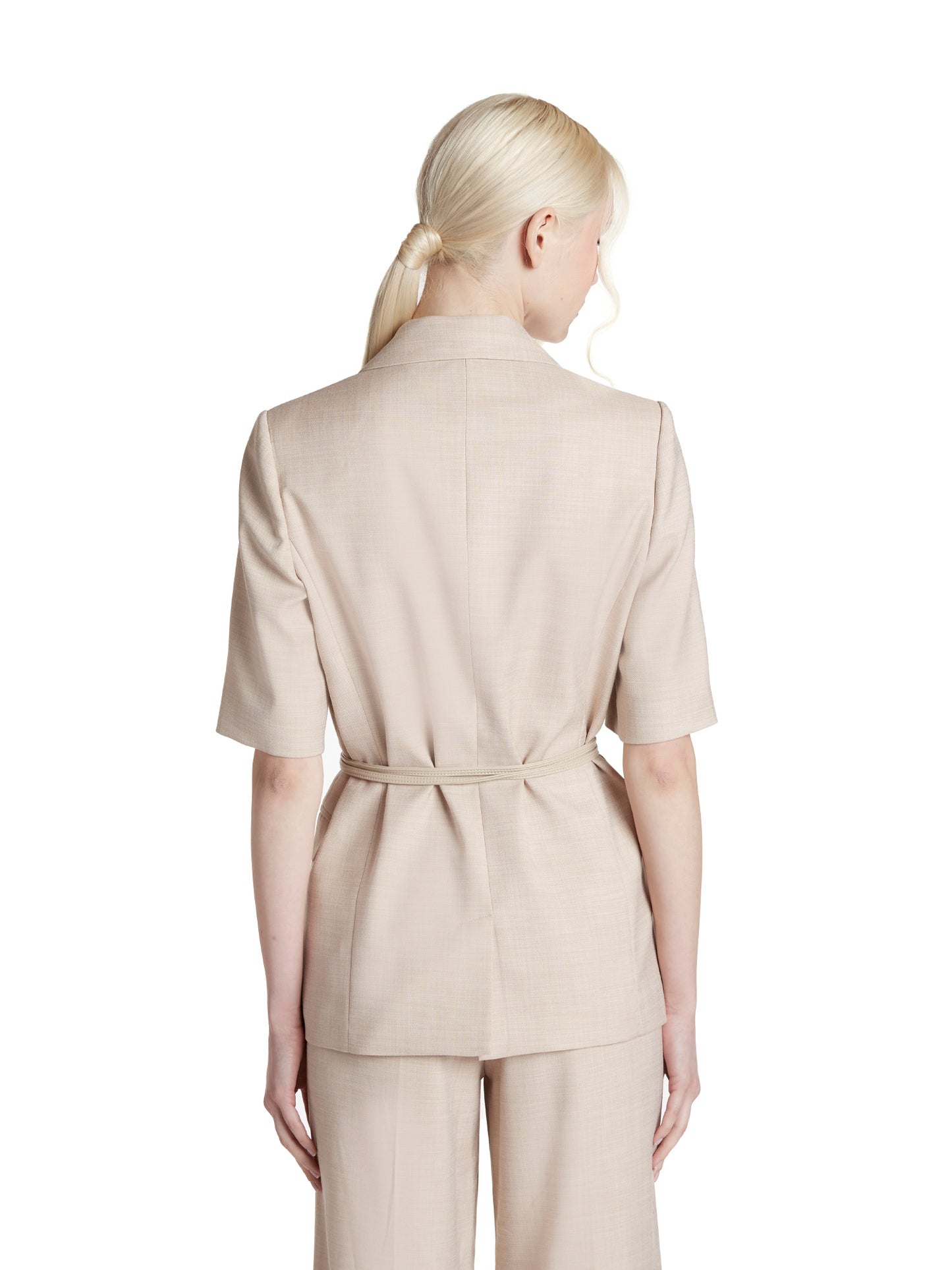Short-sleeved jacket in light woven fabric