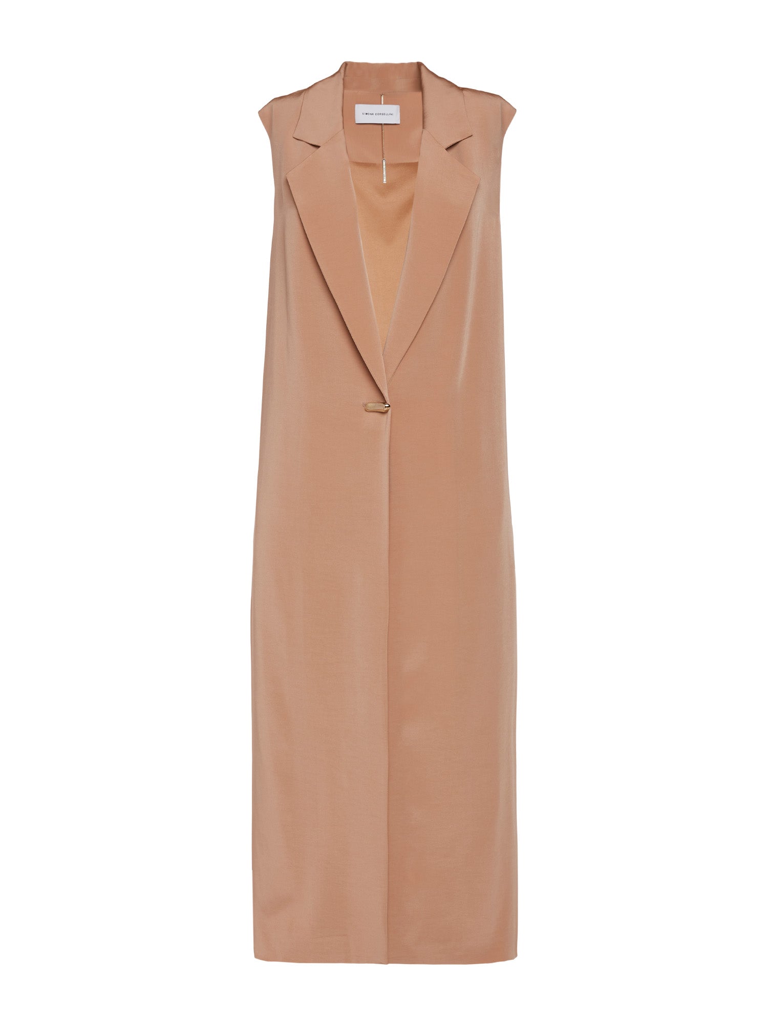 One-button long vest